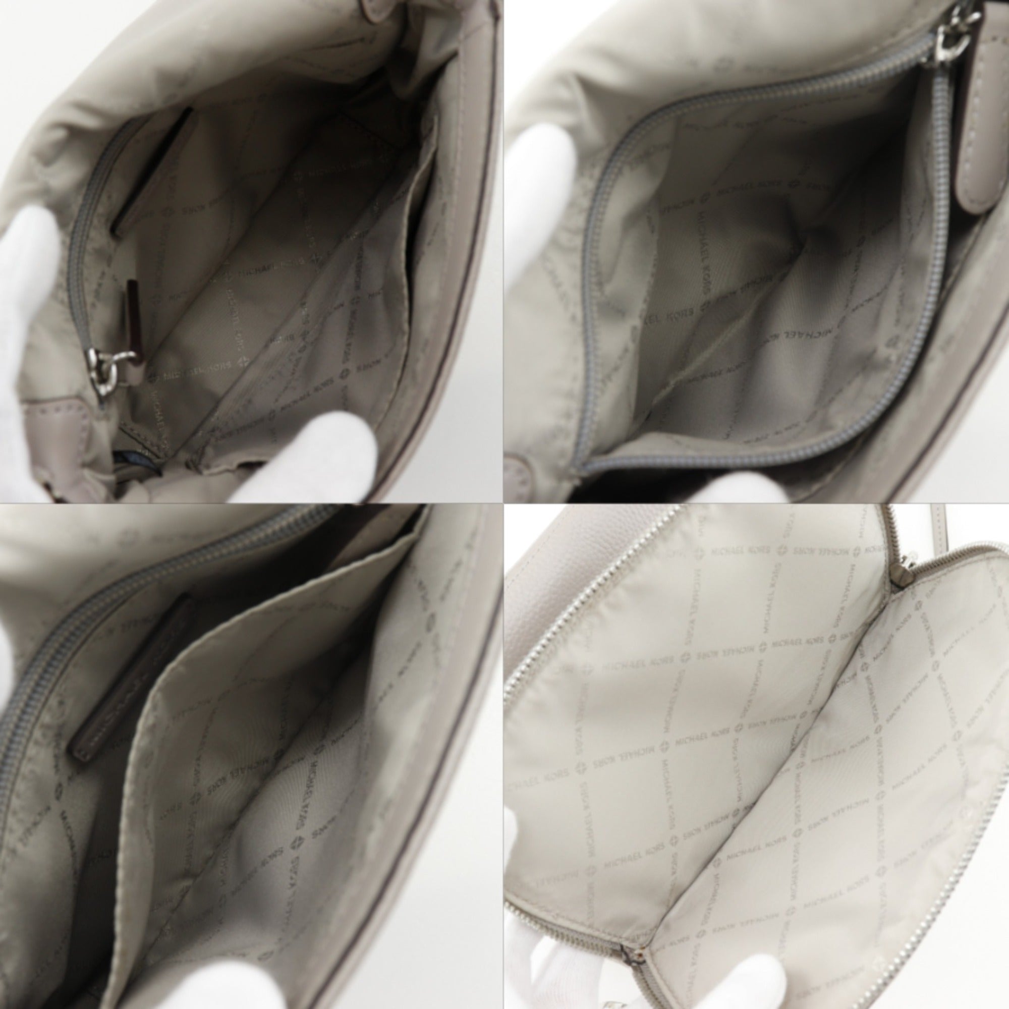 Michael Kors Gray Leather Shoulder Bag (Pre-Owned)