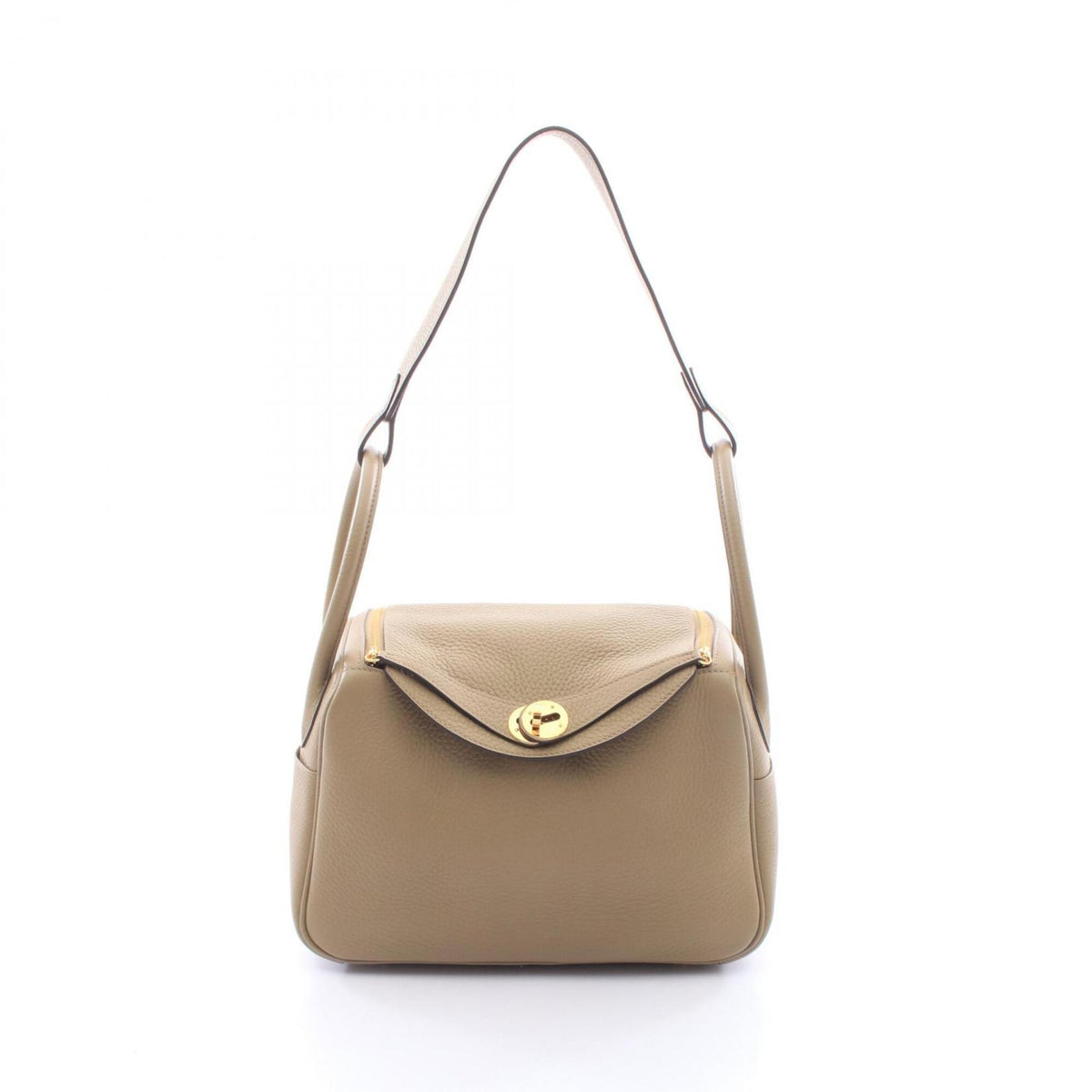 Hermes Beige Taurillon Clemence Leather Handbag Shoulder Bag (Pre-Owned)