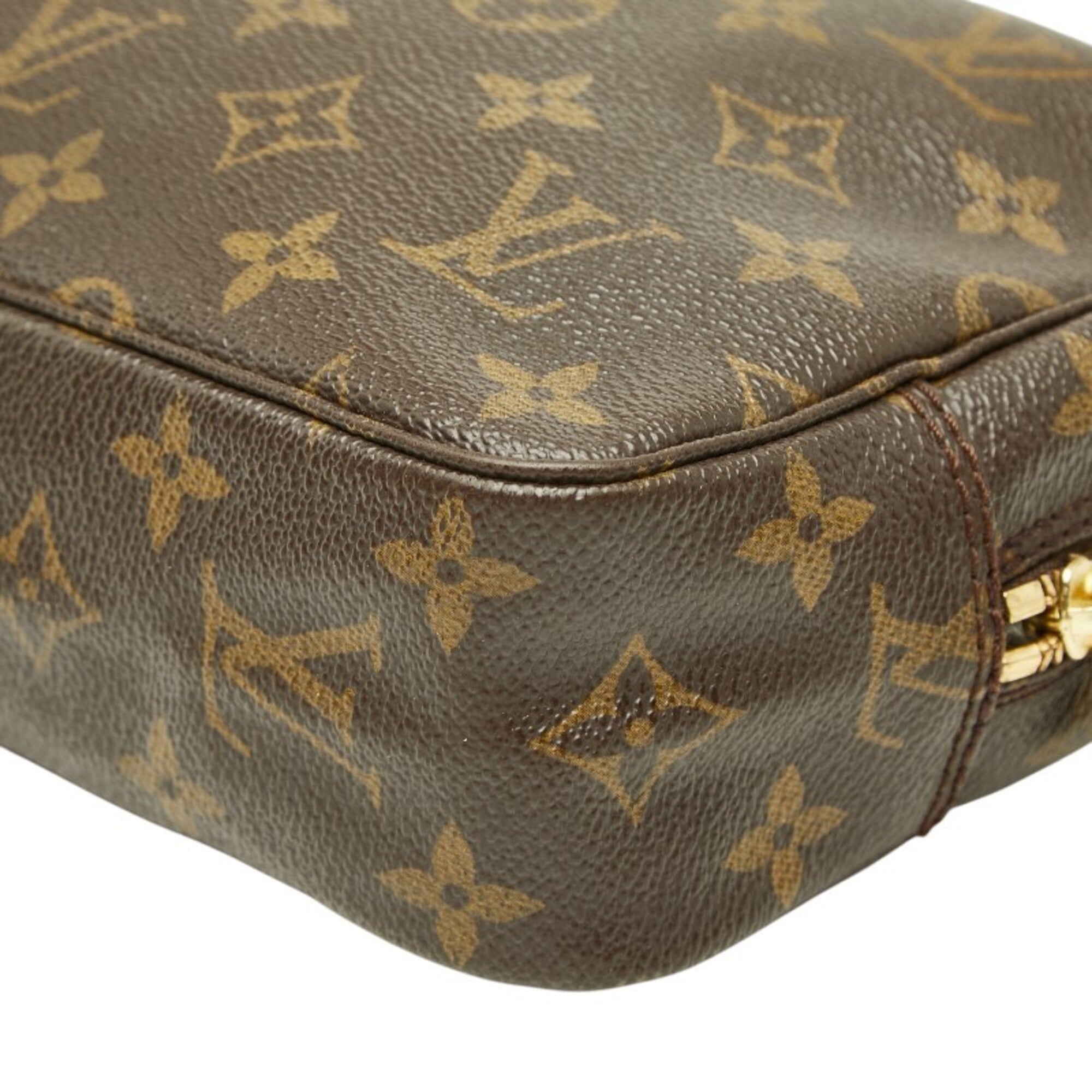 Louis Vuitton Brown Pvc Leather Clutch Bag Handbag Pouch (Pre-Owned)