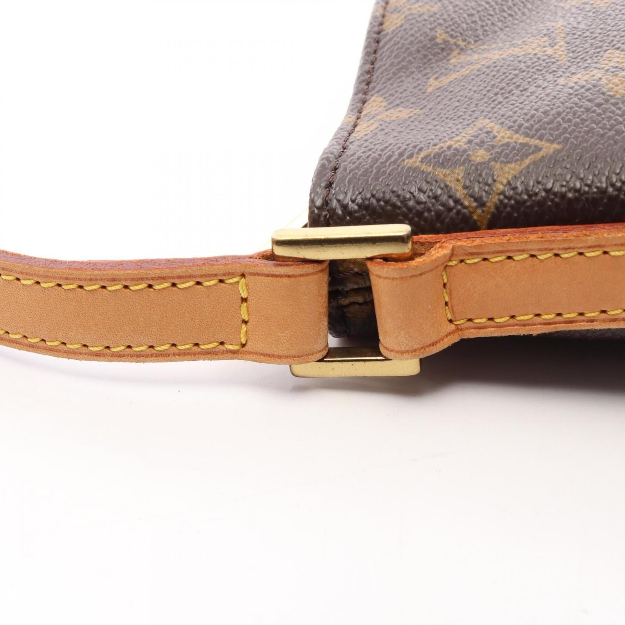 Louis Vuitton Brown Coated Canvas Leather Handbag Shoulder Bag (Pre-Owned)