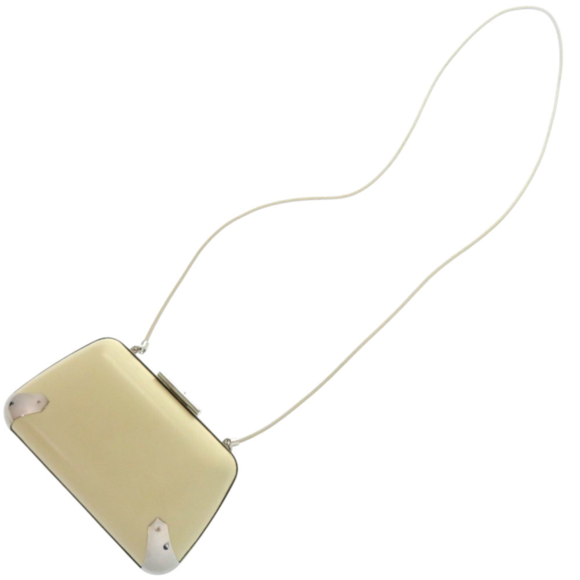 Balenciaga Ivory White Leather Metal Shoulder Bag (Pre-Owned)