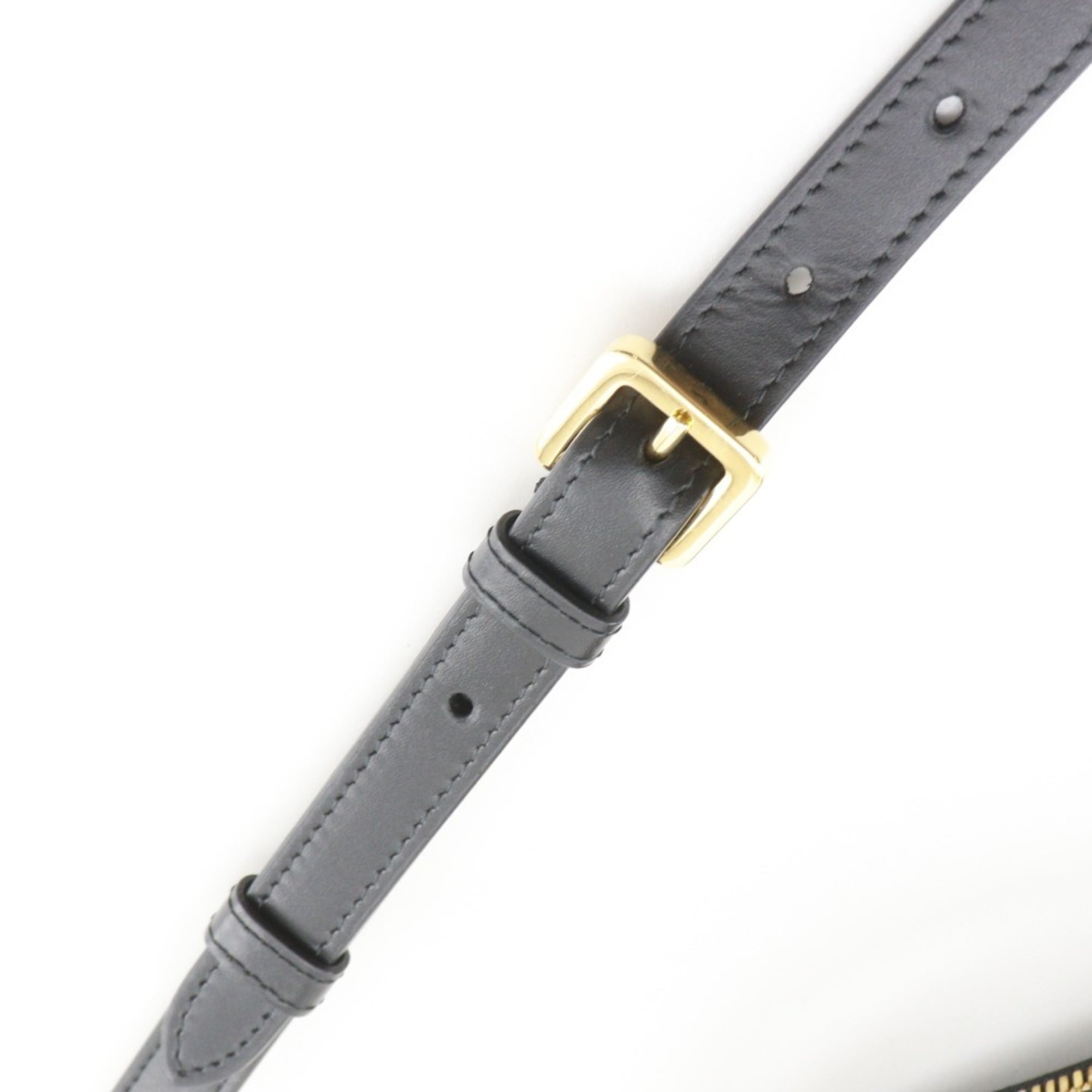 Christian Dior Black White Canvas Leather Shoulder Bag (Pre-Owned)