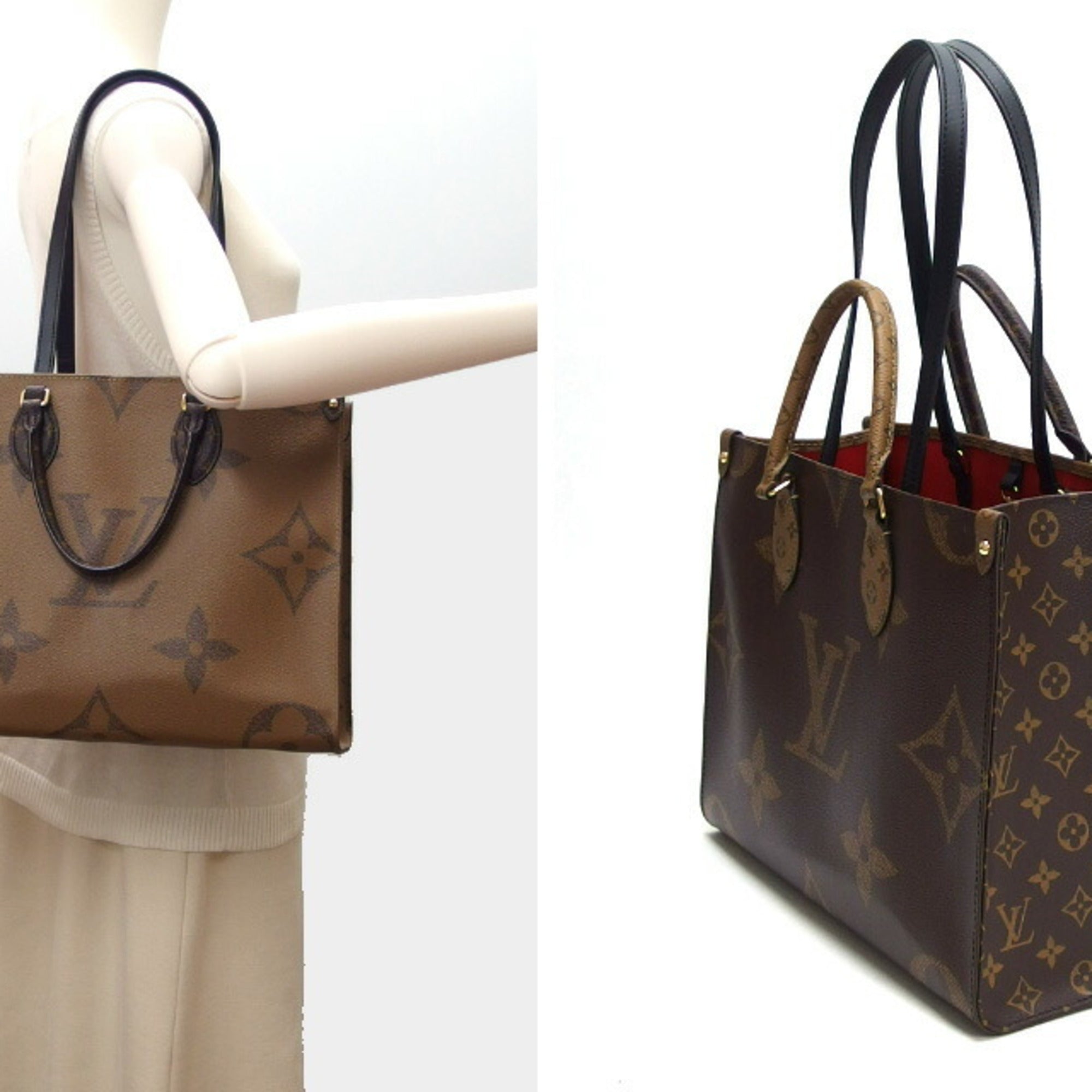 Louis Vuitton Brown Dark Brown Marron Monogram Reverse Canvas Shoulder Bag Tote Bag (Pre-Owned)