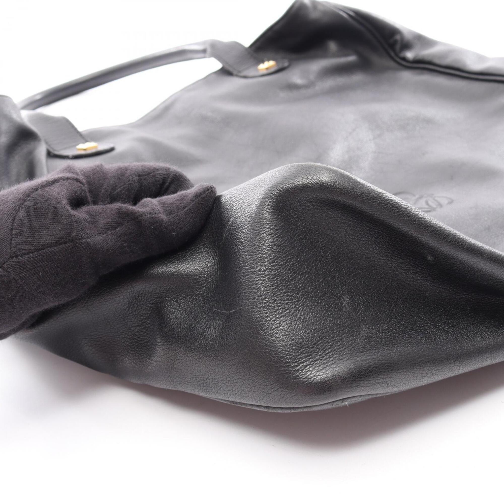 Loewe Black Leather Handbag Tote Bag (Pre-Owned)