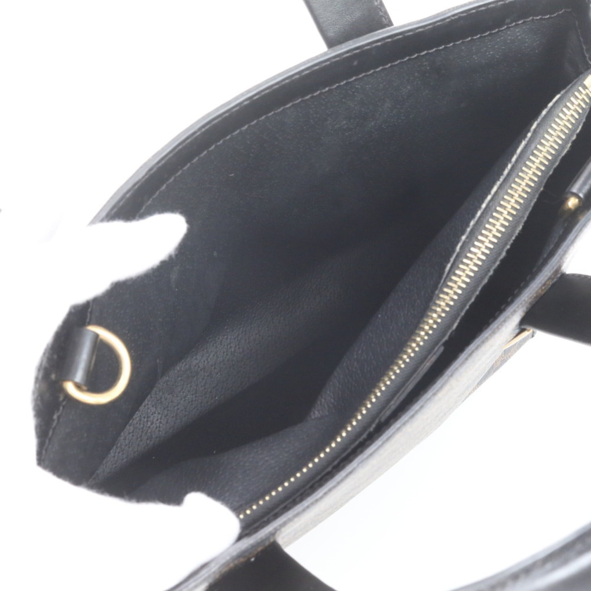 Celine Black Leather Coated Canvas Handbag Tote Bag (Pre-Owned)