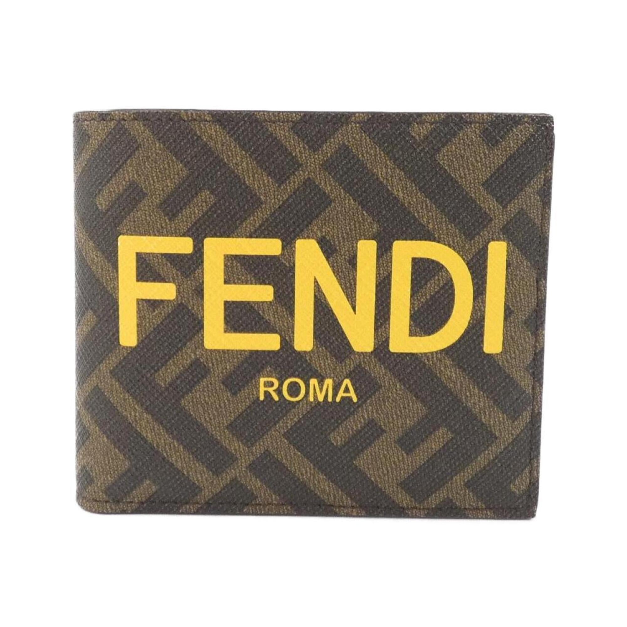 Fendi Brown Coated Canvas Bill Wallet (Bi-Fold) (Pre-Owned)