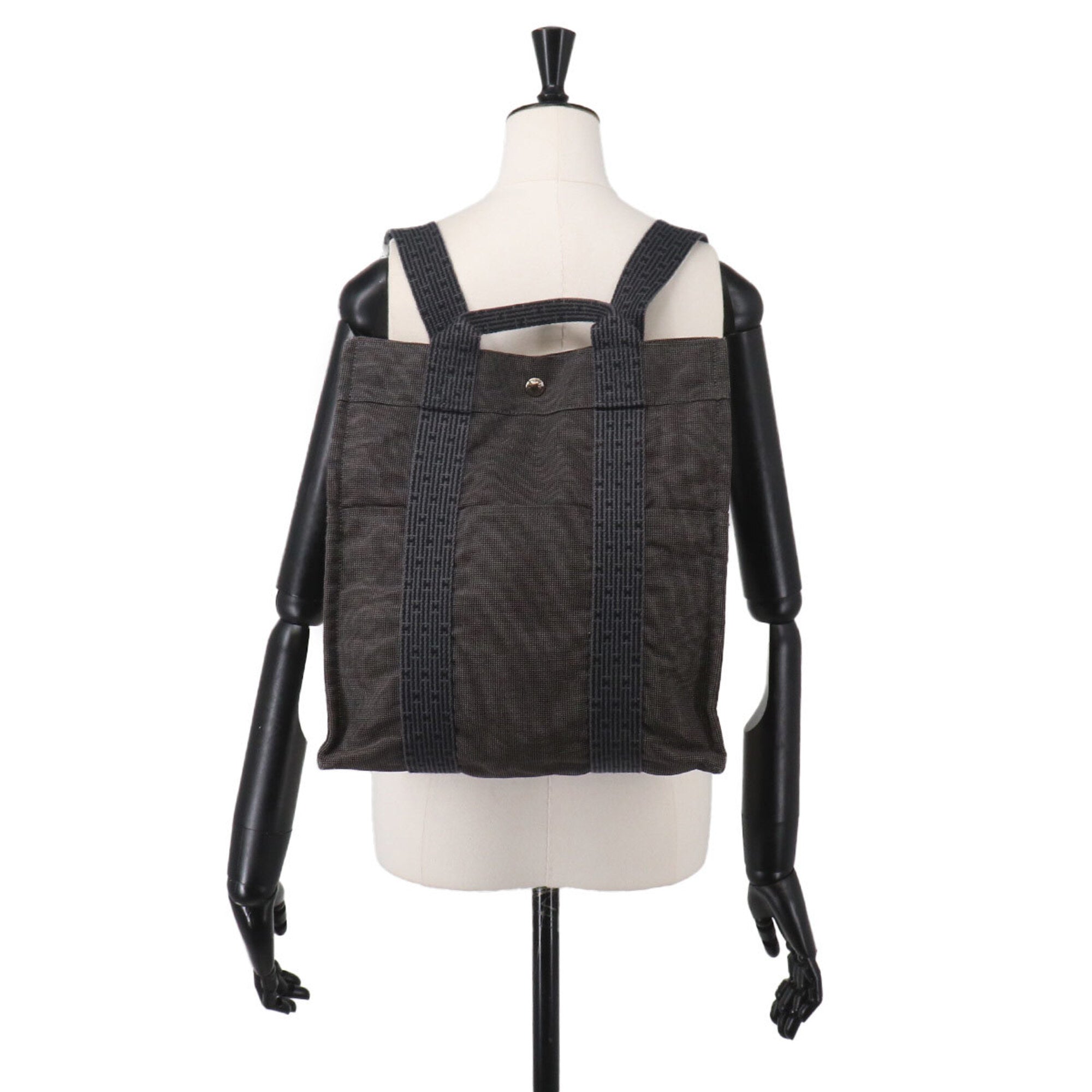 Hermes Gray Canvas Backpack (Pre-Owned)