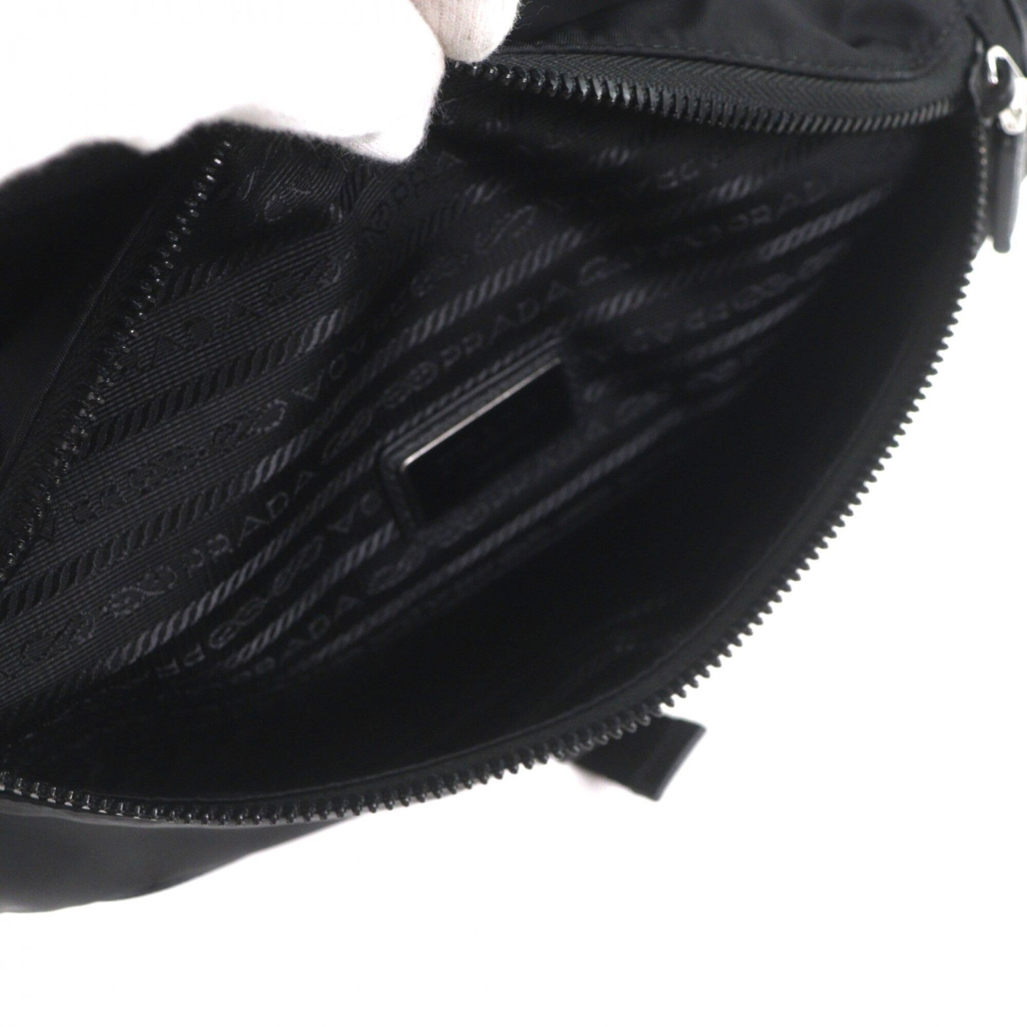 Prada Black Nylon Leather Sling Bag (Pre-Owned)