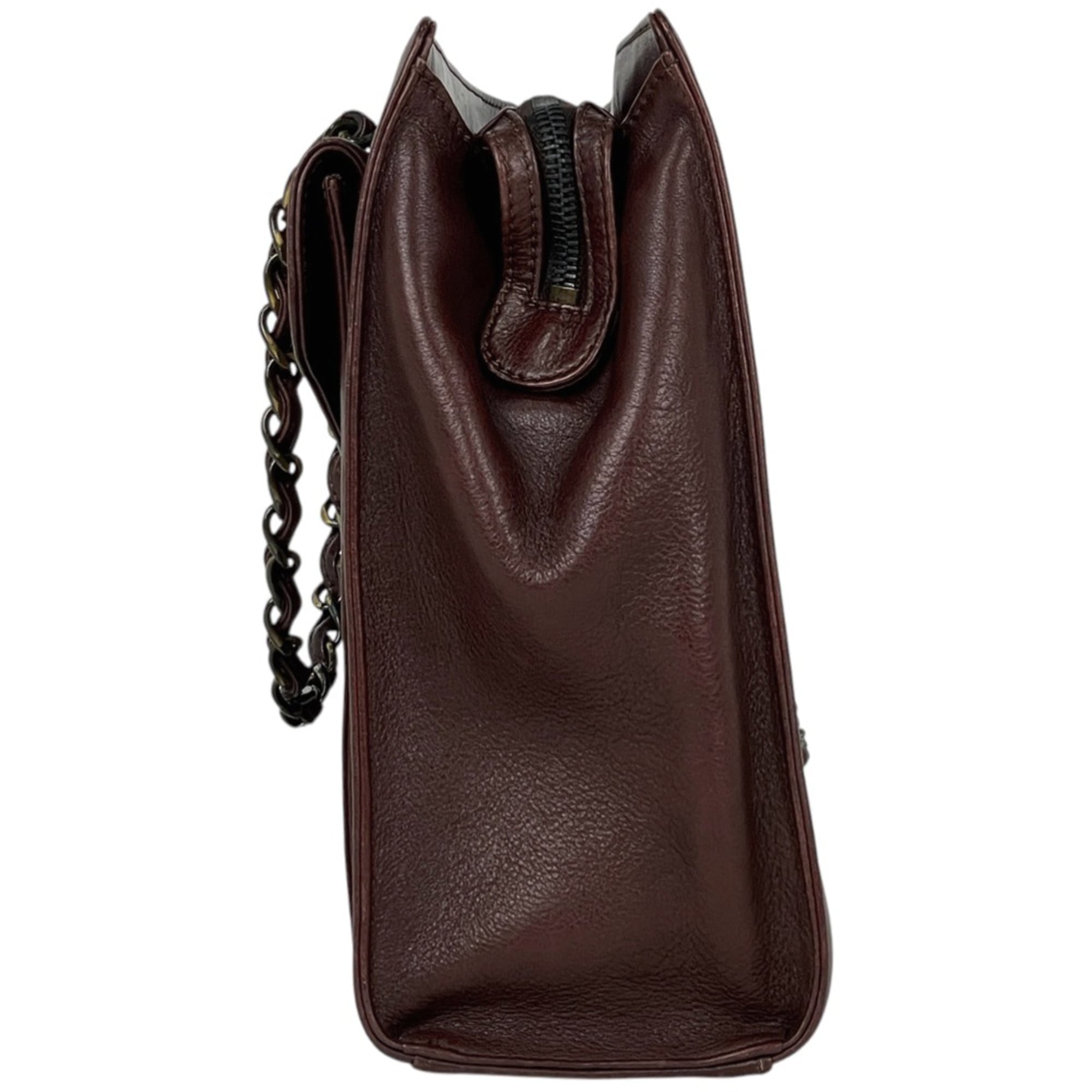 Chanel Brown Leather Handbag Tote Bag (Pre-Owned)