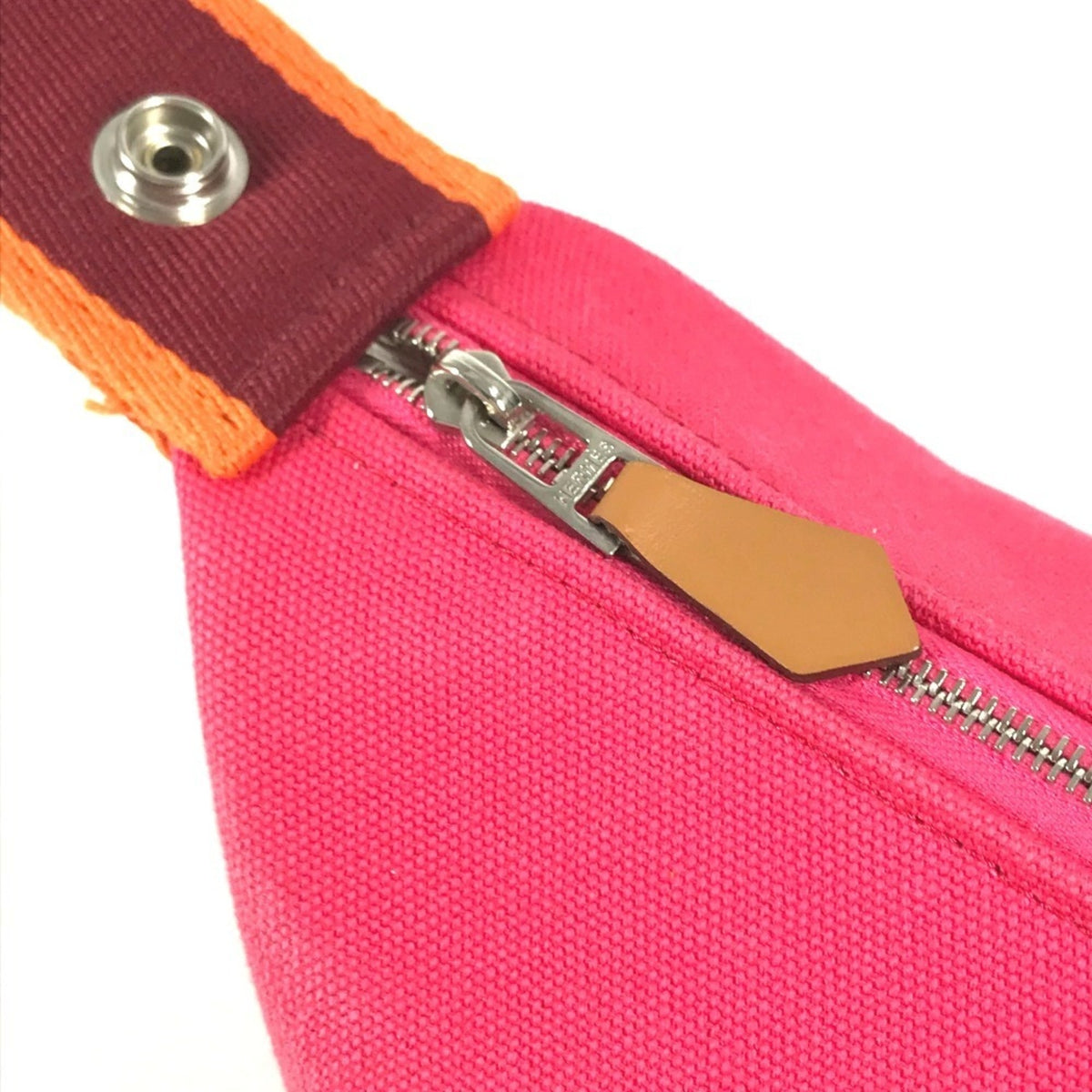 Hermes Pink Canvas Handbag Vanity Bag (Pre-Owned)