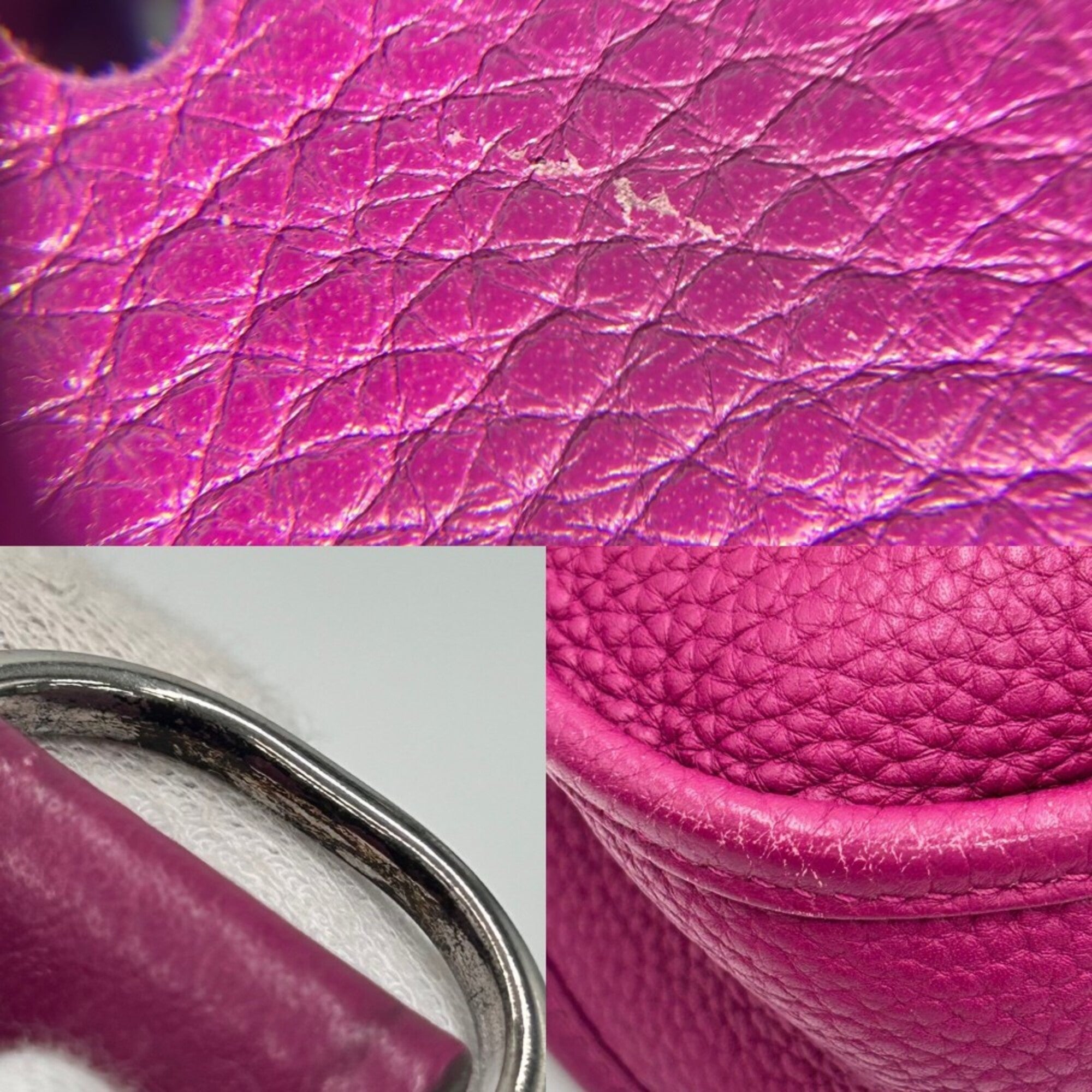 Hermes Pink Purple Leather Shoulder Bag (Pre-Owned)