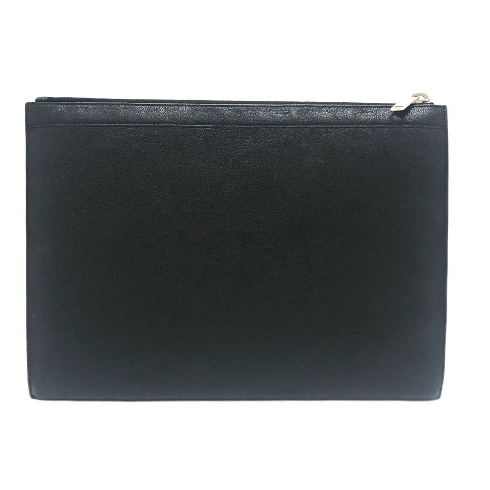 Saint Laurent Black Leather Clutch Bag (Pre-Owned)