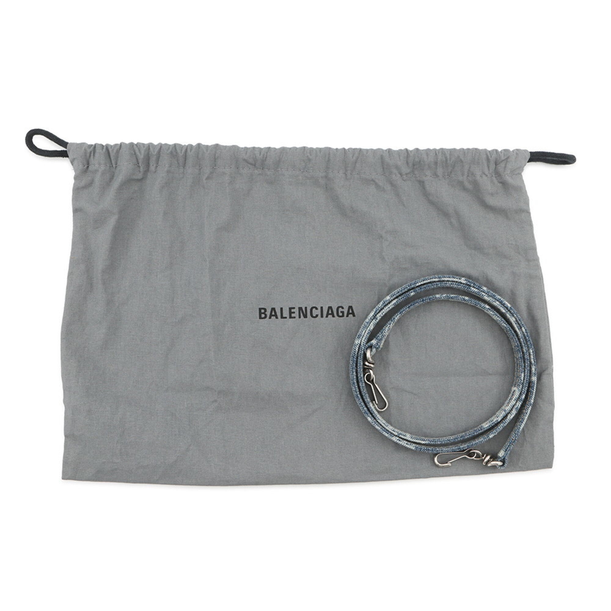 Balenciaga Blue White Denim Handbag Shoulder Bag (Pre-Owned)