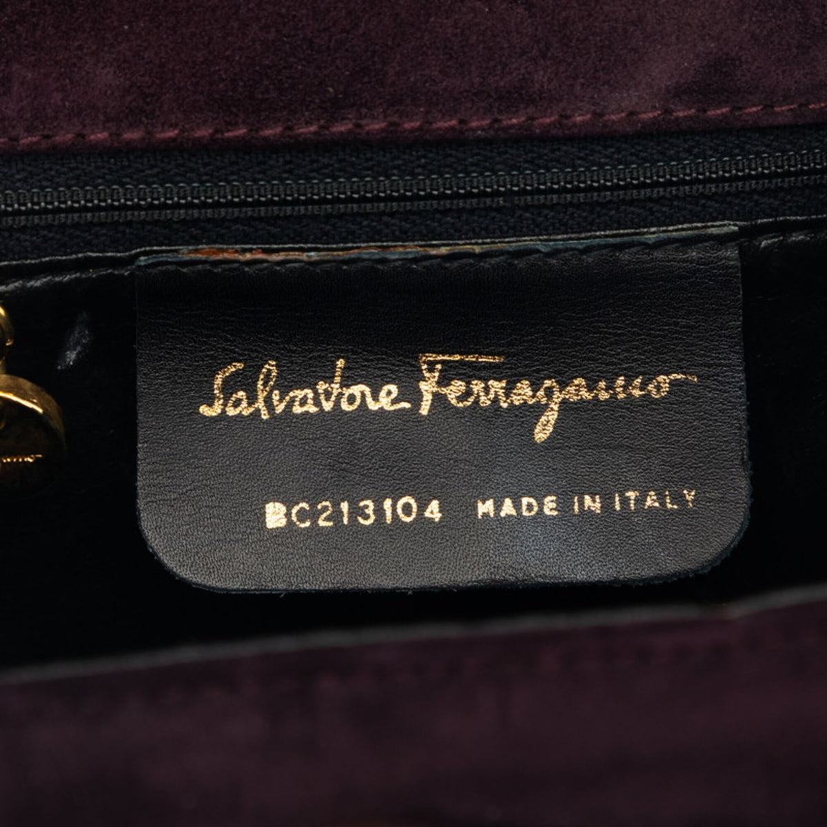 Salvatore Ferragamo Burgundy Suede Handbag Shoulder Bag (Pre-Owned)
