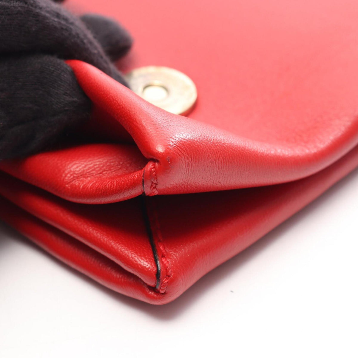 Valentino Red Color Leather Handbag Shoulder Bag (Pre-Owned)