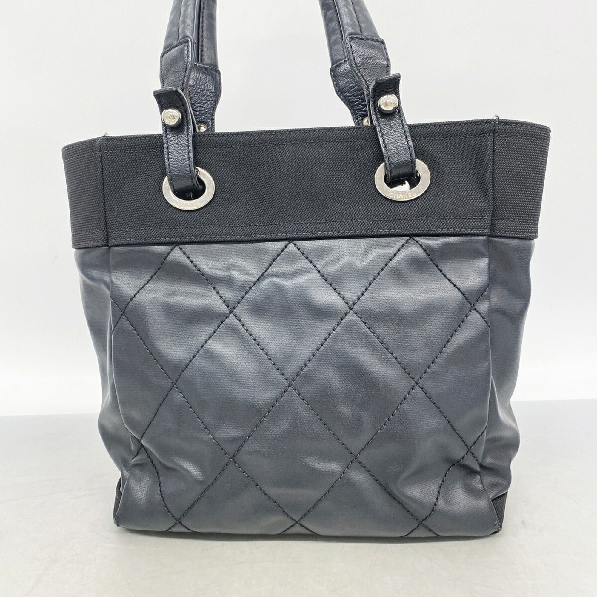 Chanel Black Canvas Tote Bag (Pre-Owned)