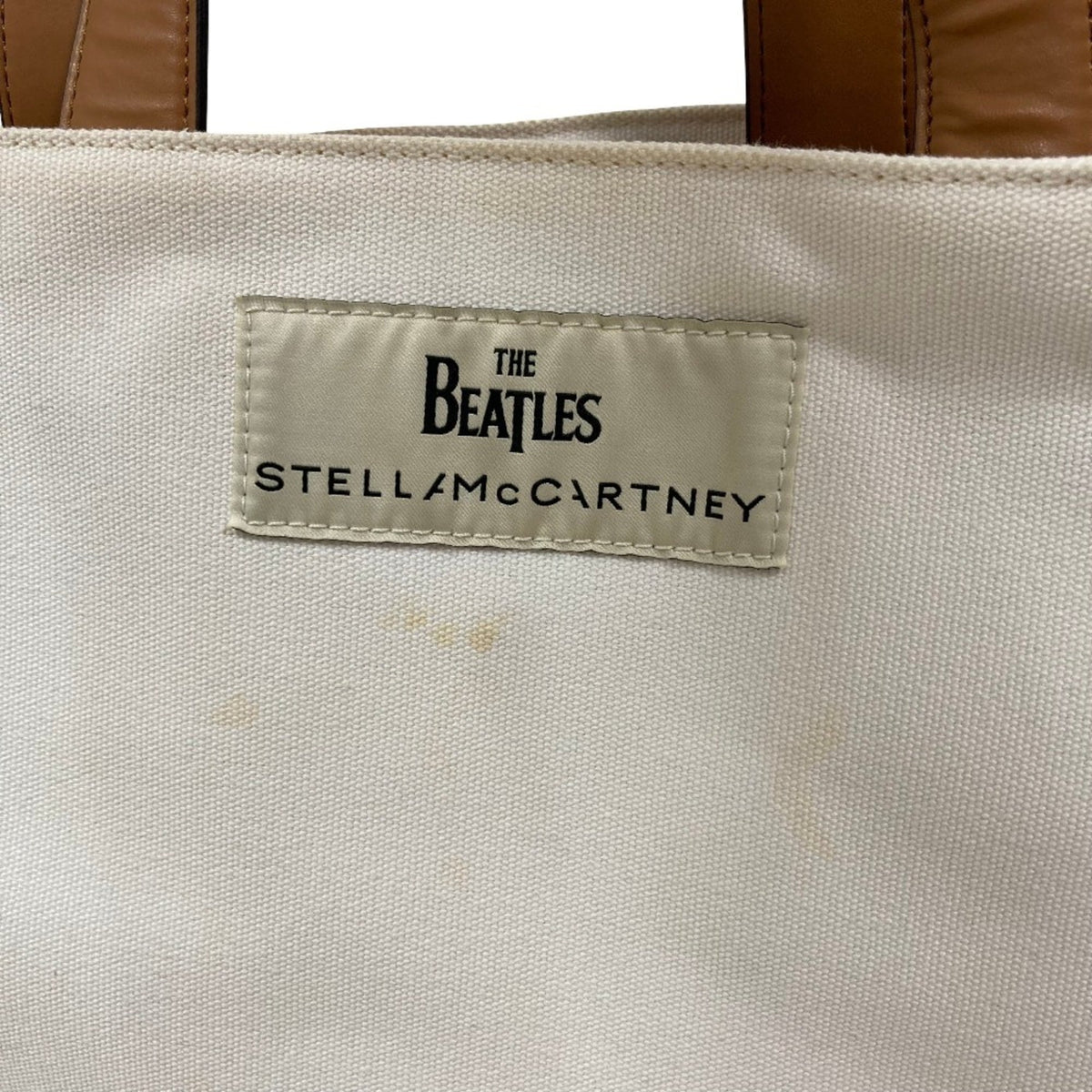 Stella Mccartney White Yellow Canvas Tote Bag (Pre-Owned)