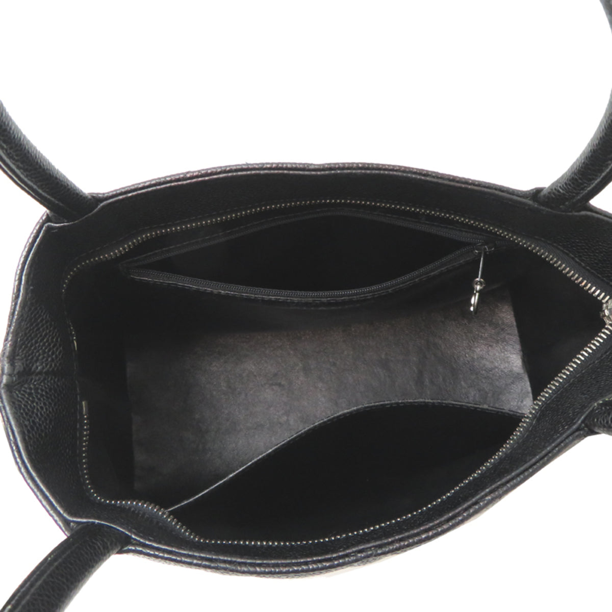 Chanel Black Grained Calfskin Tote Bag (Pre-Owned)