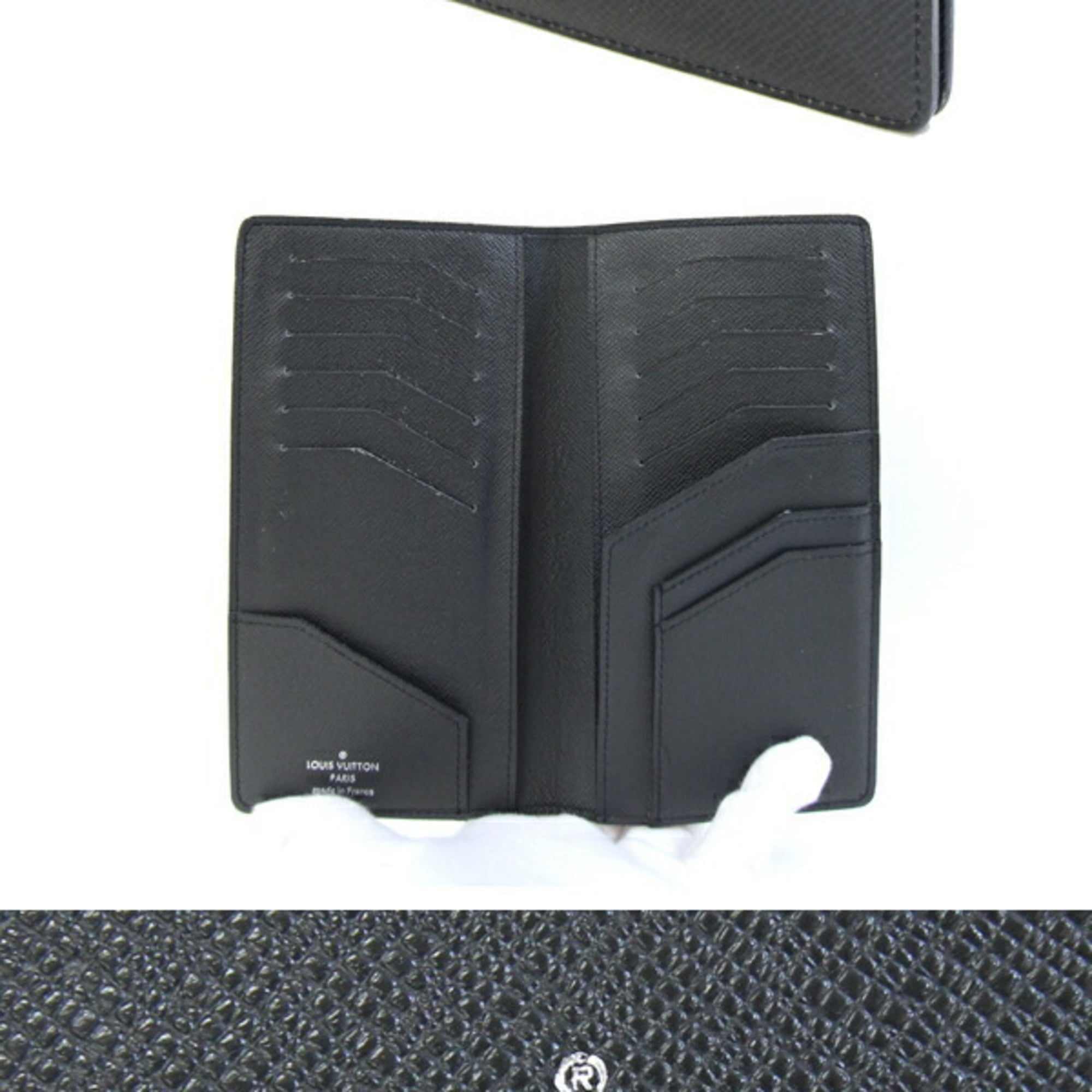 Louis Vuitton Black Noir Taiga Leather Long Bill Wallet (Bi-Fold) (Pre-Owned)