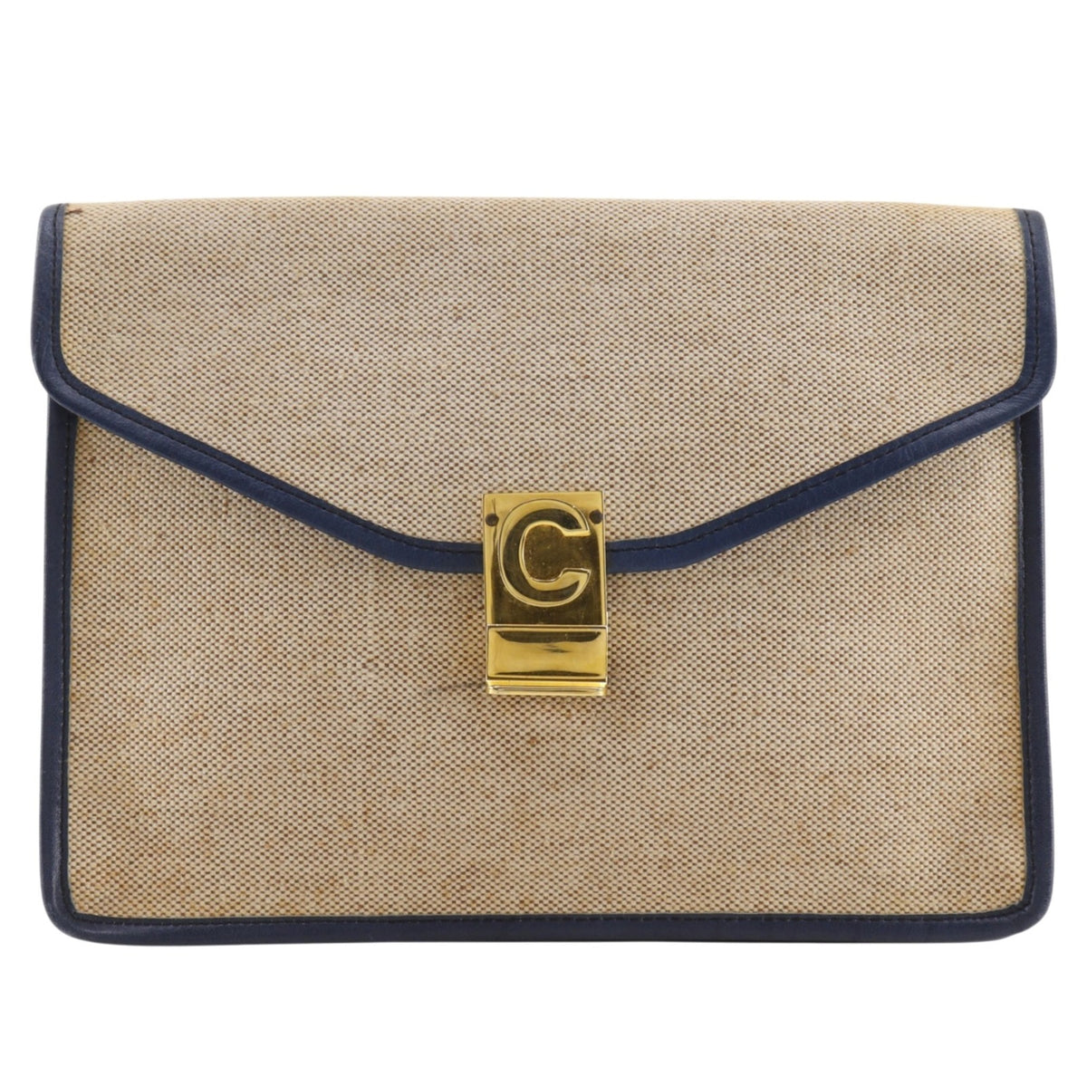 Celine Beige Canvas Clutch Bag (Pre-Owned)