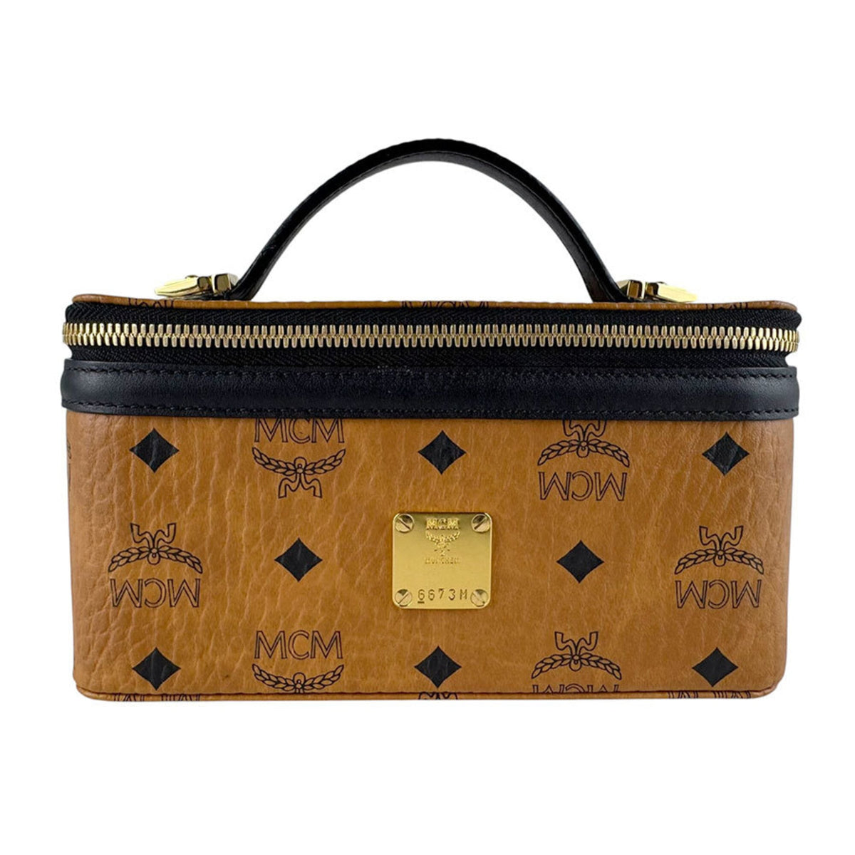 Mcm Black Brown Leather Shoulder Bag (Pre-Owned)