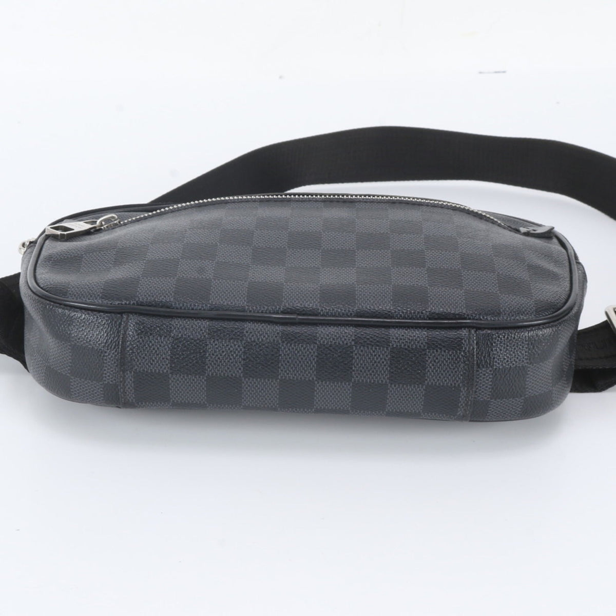 Louis Vuitton Black Leather Coated Canvas Pouch Sling Bag (Pre-Owned)