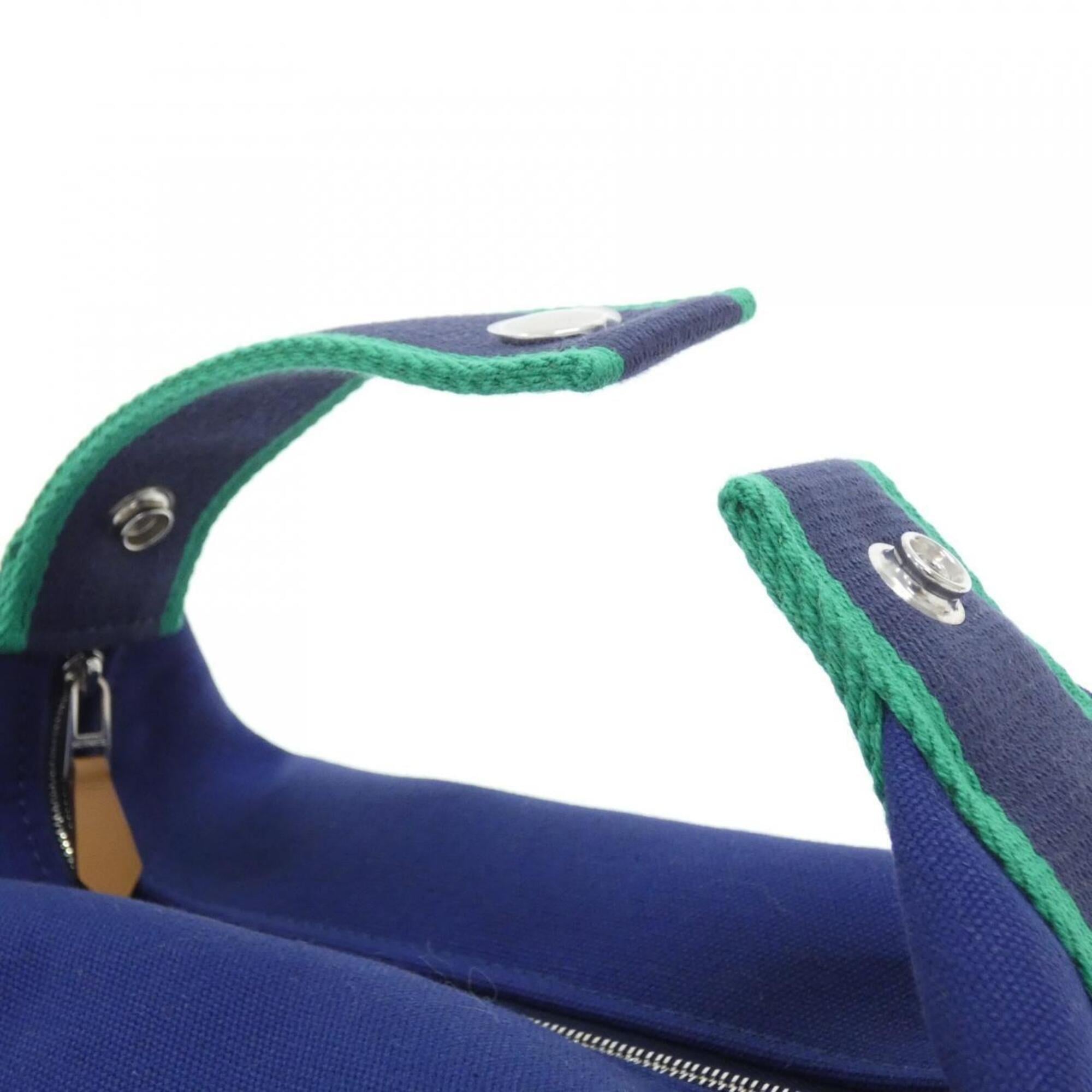 Hermes Blue Marine Blue Canvas Handbag Pouch (Pre-Owned)