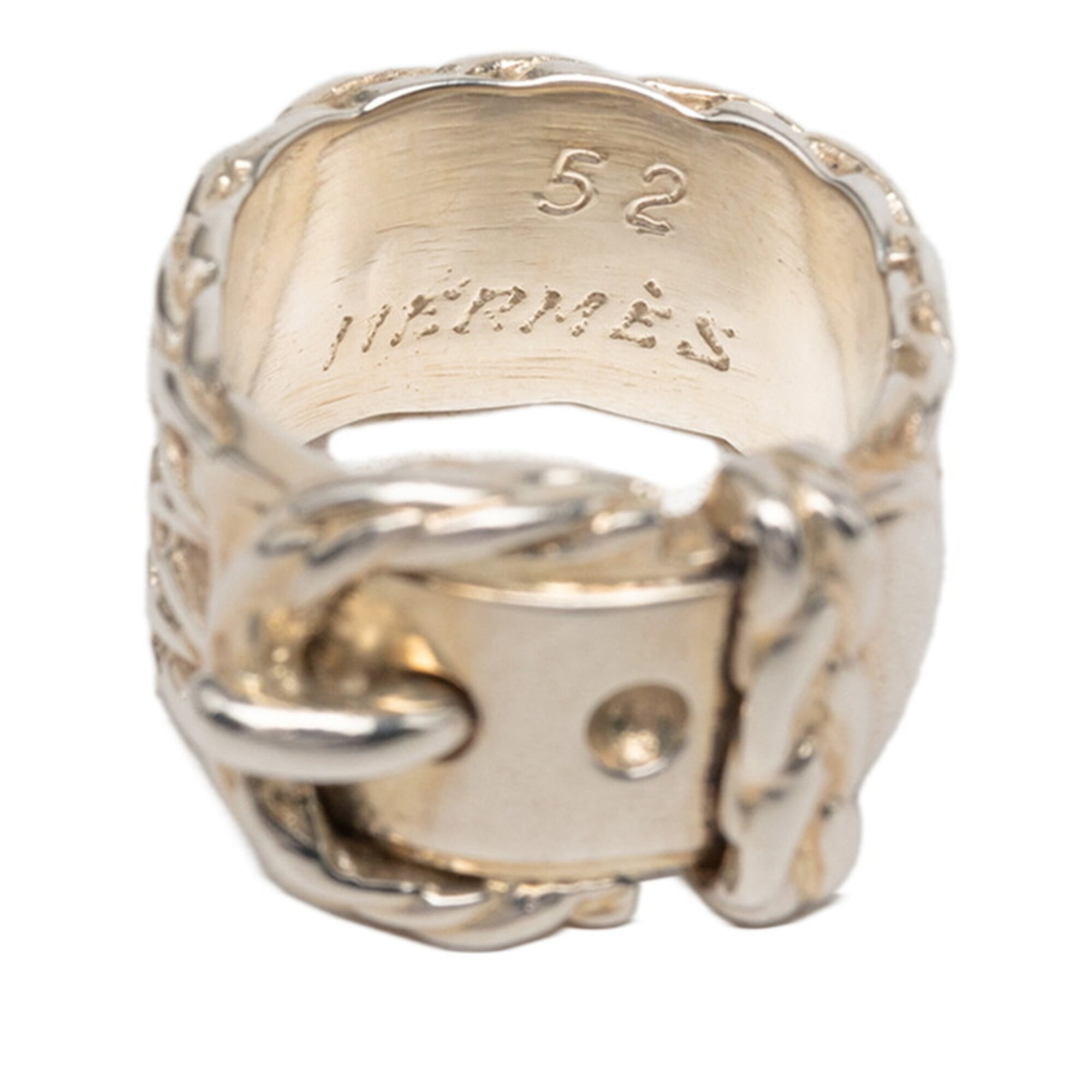 Hermes Silver 925 Band Ring (Pre-Owned)