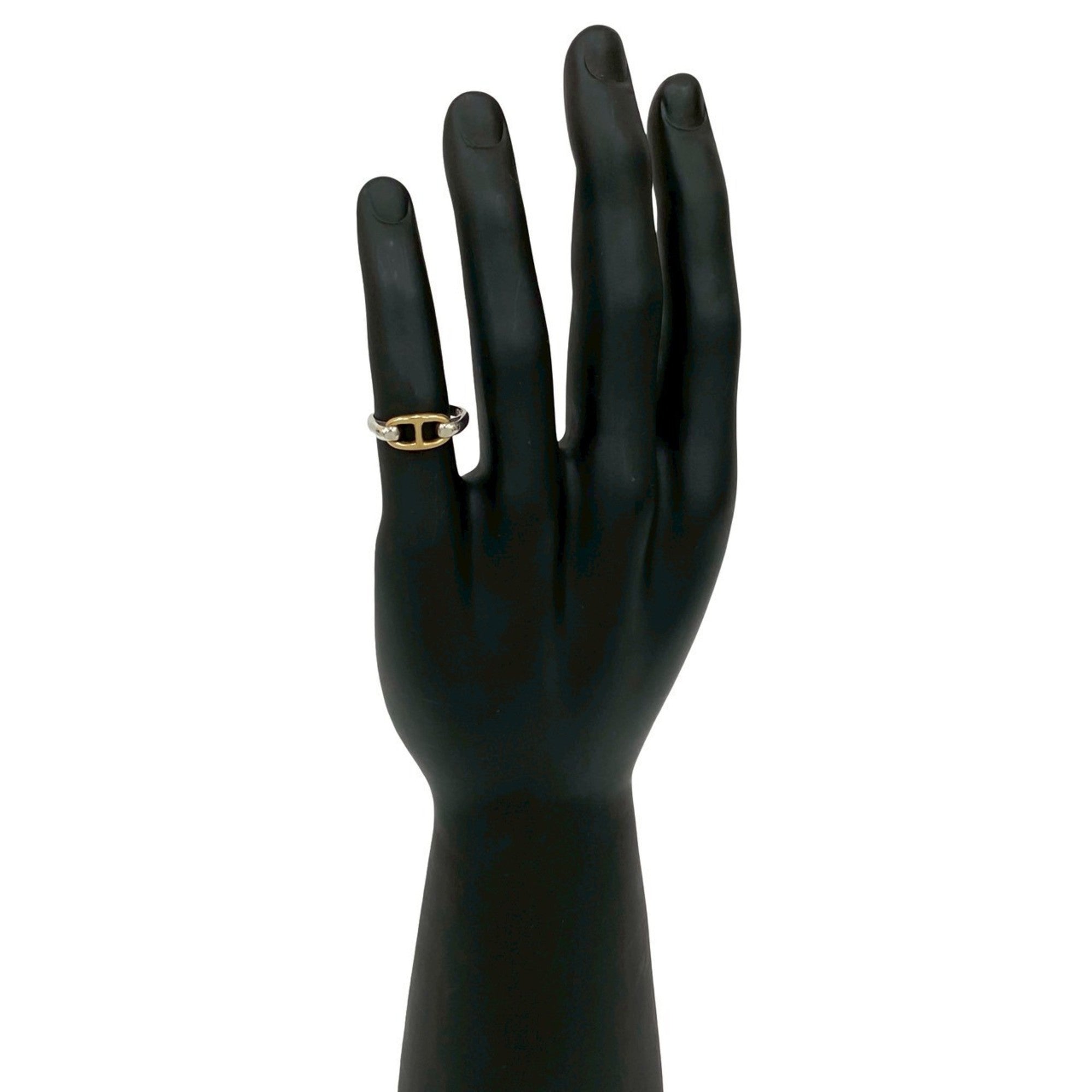 Hermes Gold Silver Gold (18K) Silver 925 Band Ring (Pre-Owned)