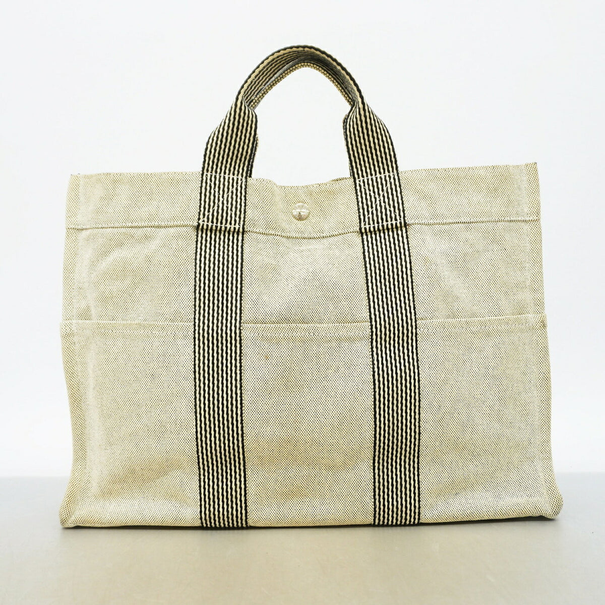 Hermes Gray Canvas Tote Bag (Pre-Owned)