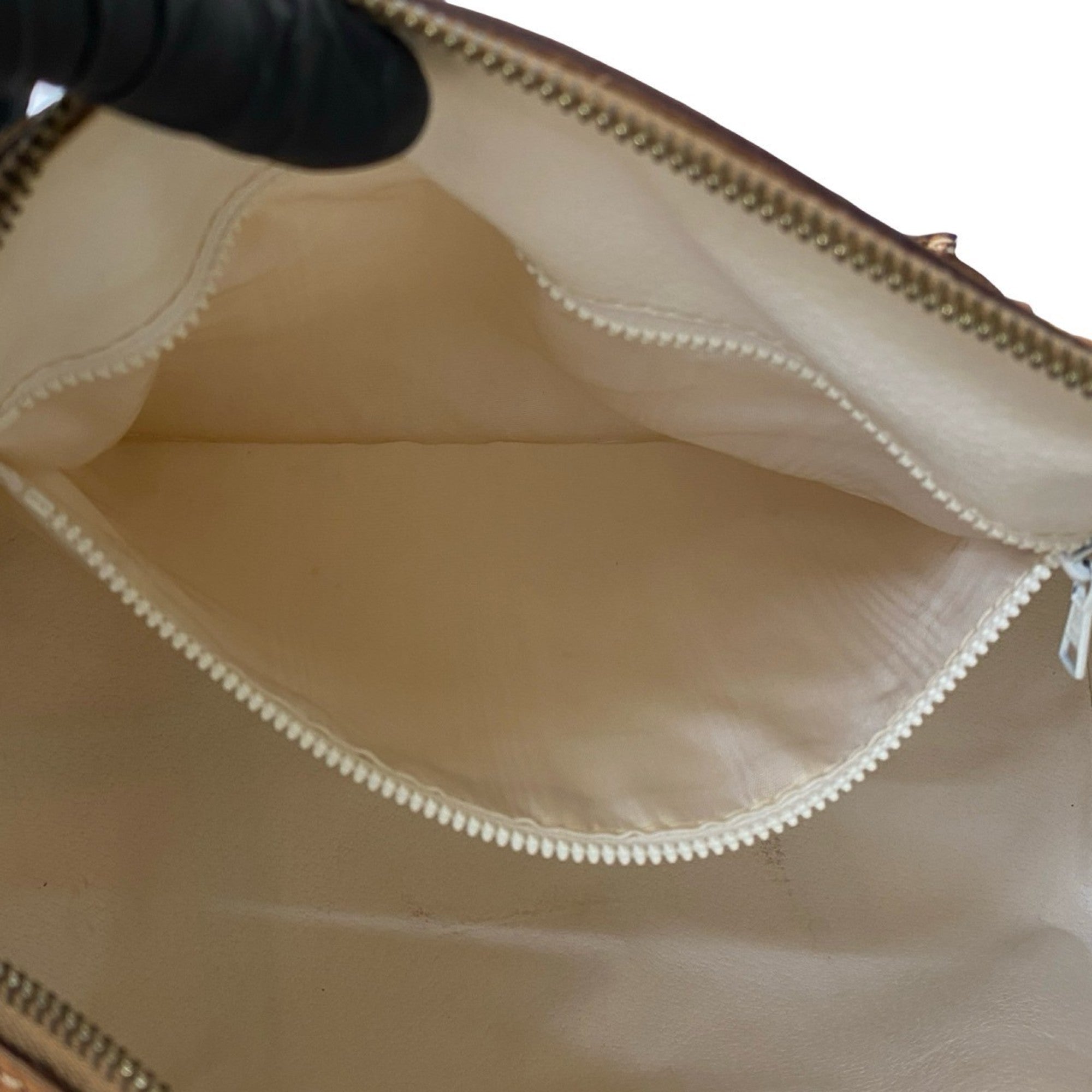 Celine Brown White Leather Pvc Boston Bag Handbag (Pre-Owned)