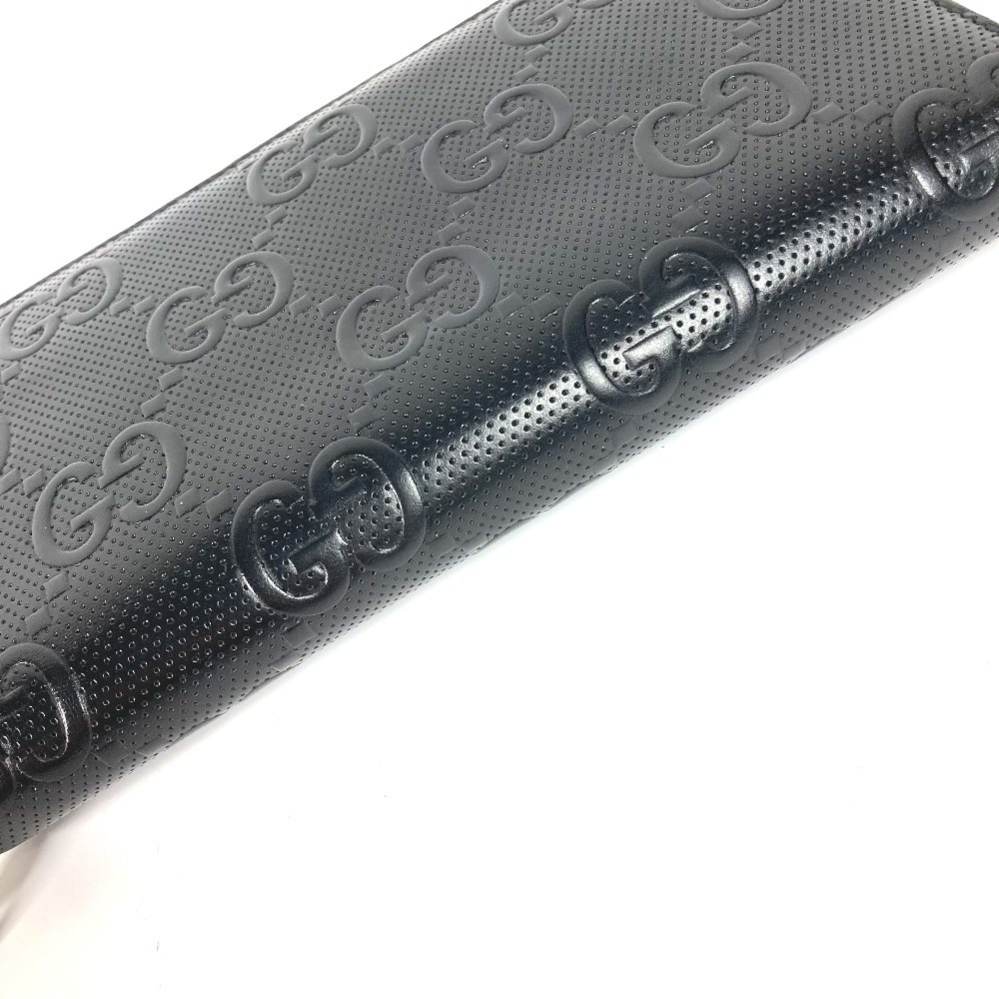 Gucci Black Leather Long Wallet (Bi-Fold) (Pre-Owned)