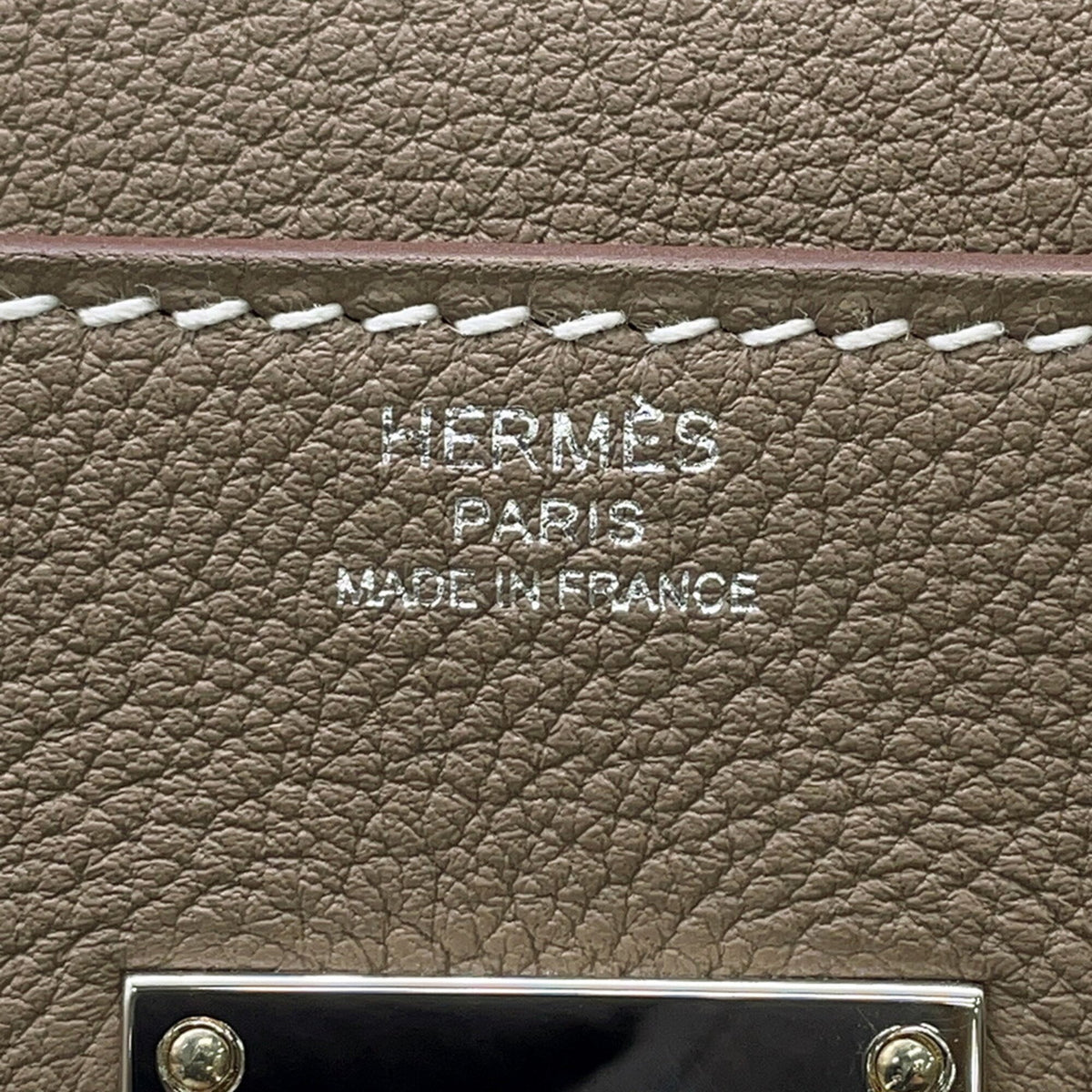 Hermes Etoupe Gray Evercalf Leather Messenger Bag Shoulder Bag (Pre-Owned)