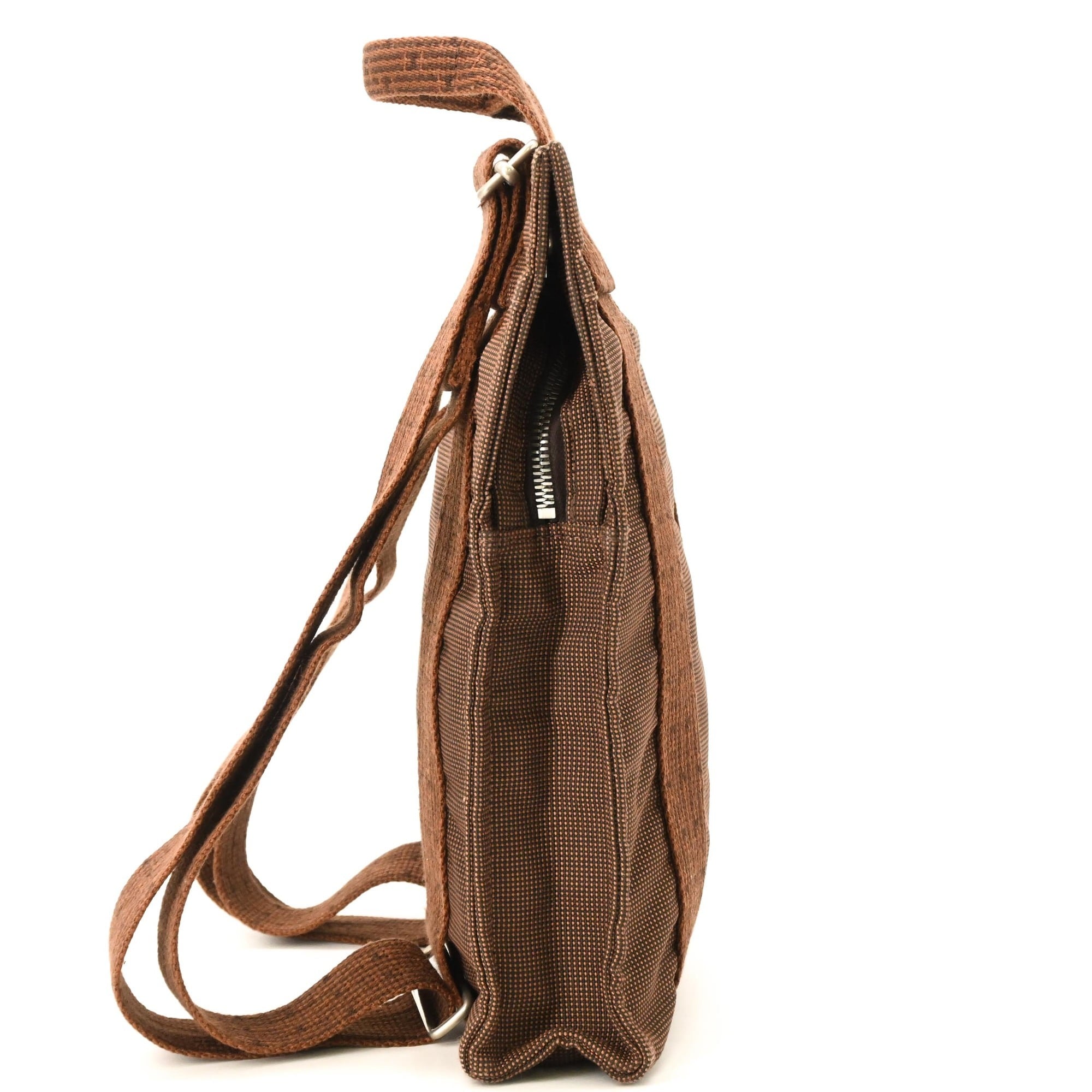Hermes Her Line Brown Nylon Canvas Backpack (Pre-Owned)