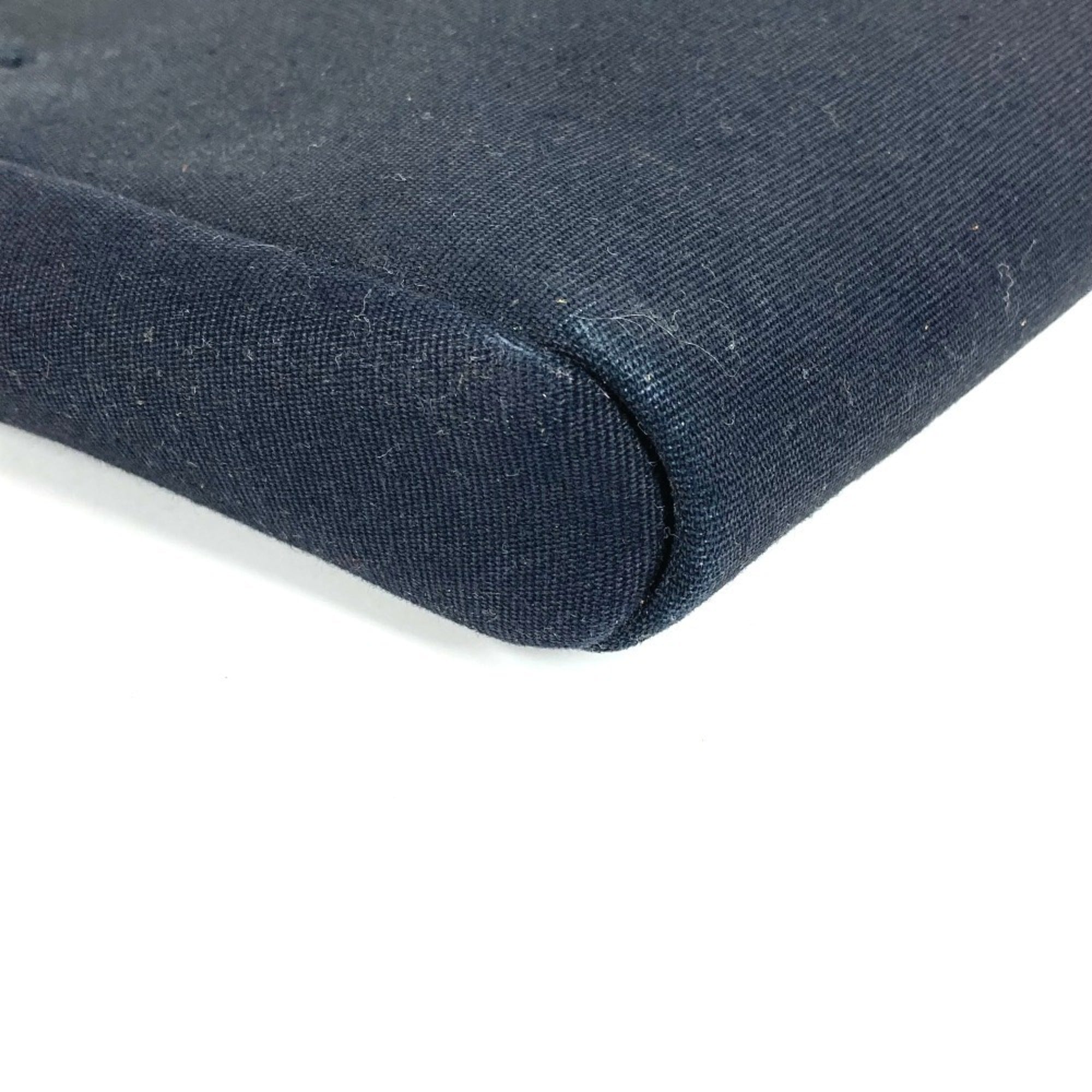 Hermes Black Canvas Clutch Bag Shoulder Bag (Pre-Owned)