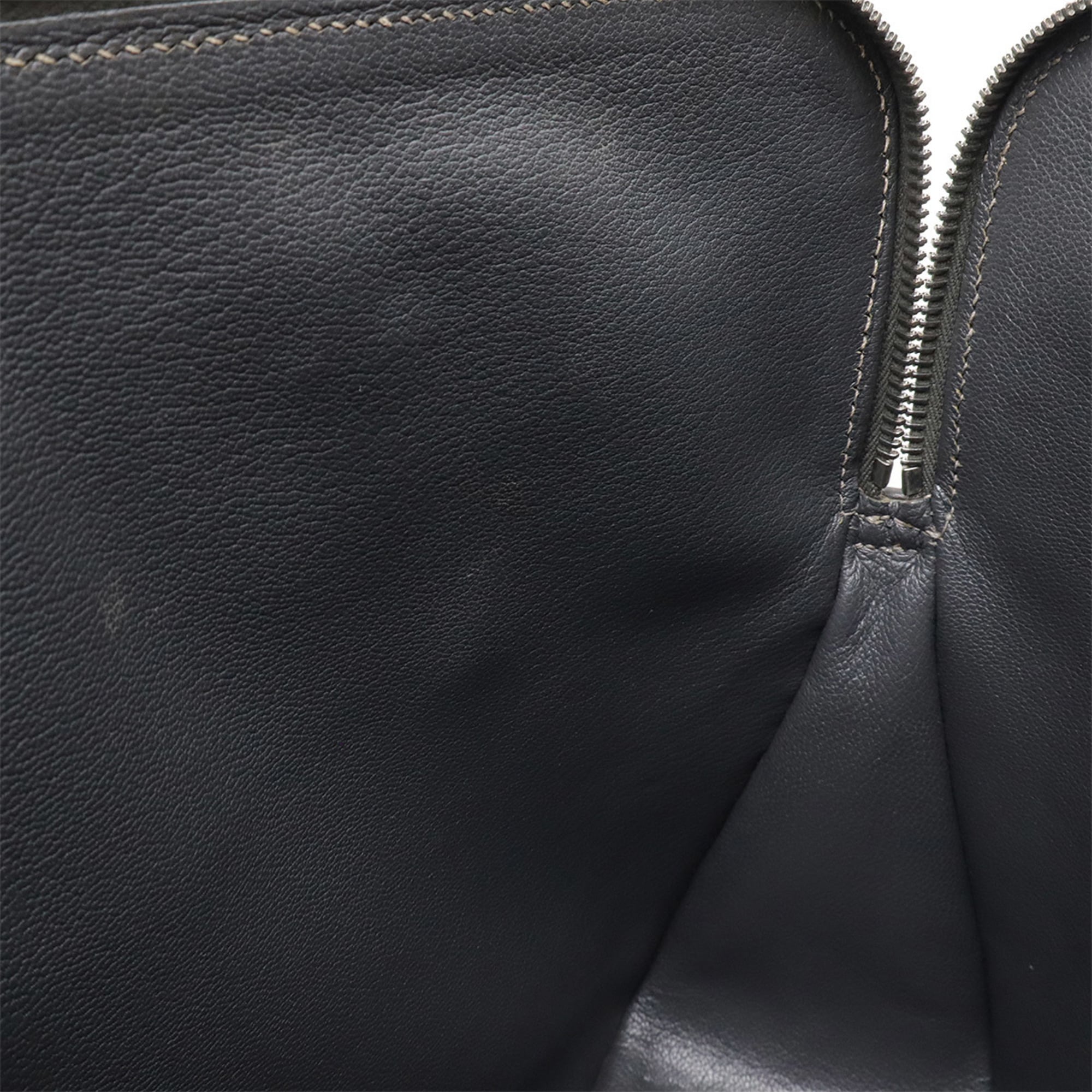Hermes Dark Gray Box Calf Leather Handbag Tote Bag (Pre-Owned)