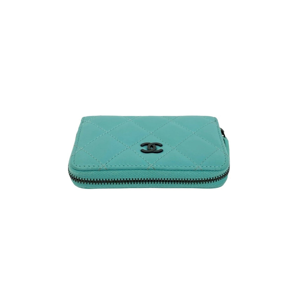 Chanel Green Leather Coin Purse/Coin Case (Pre-Owned)