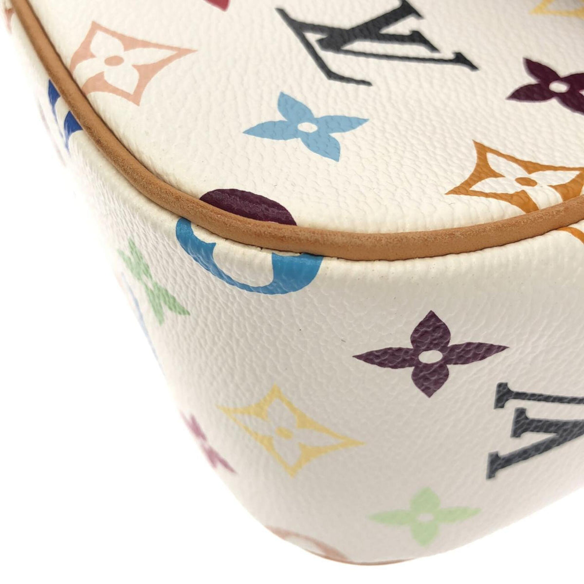 Louis Vuitton White Coated Canvas Shoulder Bag (Pre-Owned)