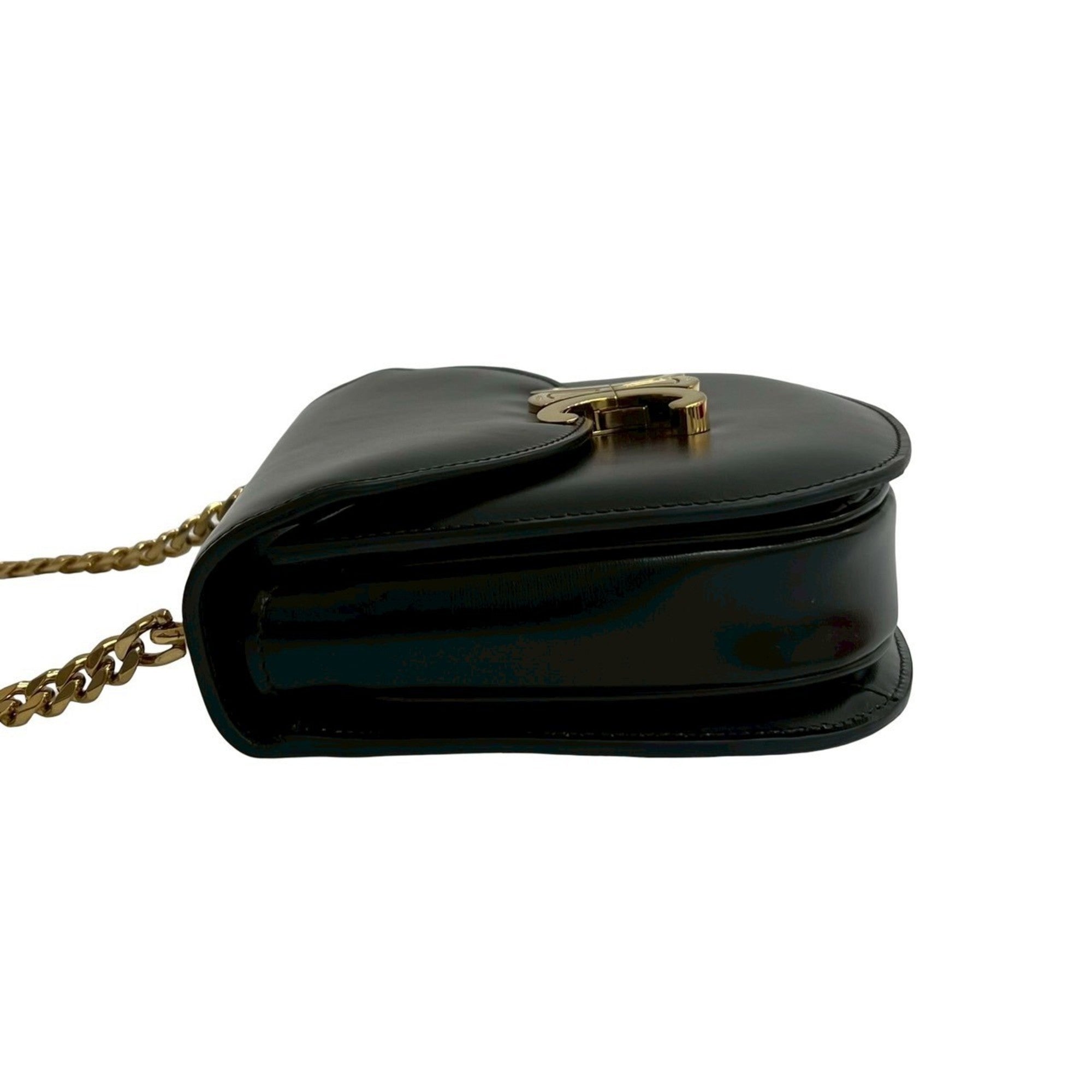 Celine Black Leather Pochette Shoulder Bag (Pre-Owned)