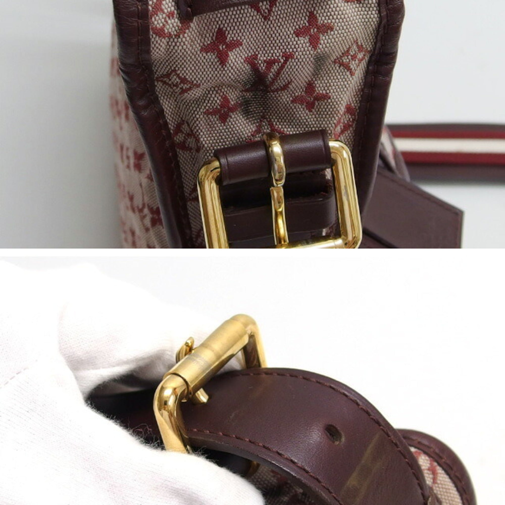 Louis Vuitton Monogram Mini Lin Bordeaux Cerise Red Color Canvas Shoulder Bag (Pre-Owned)