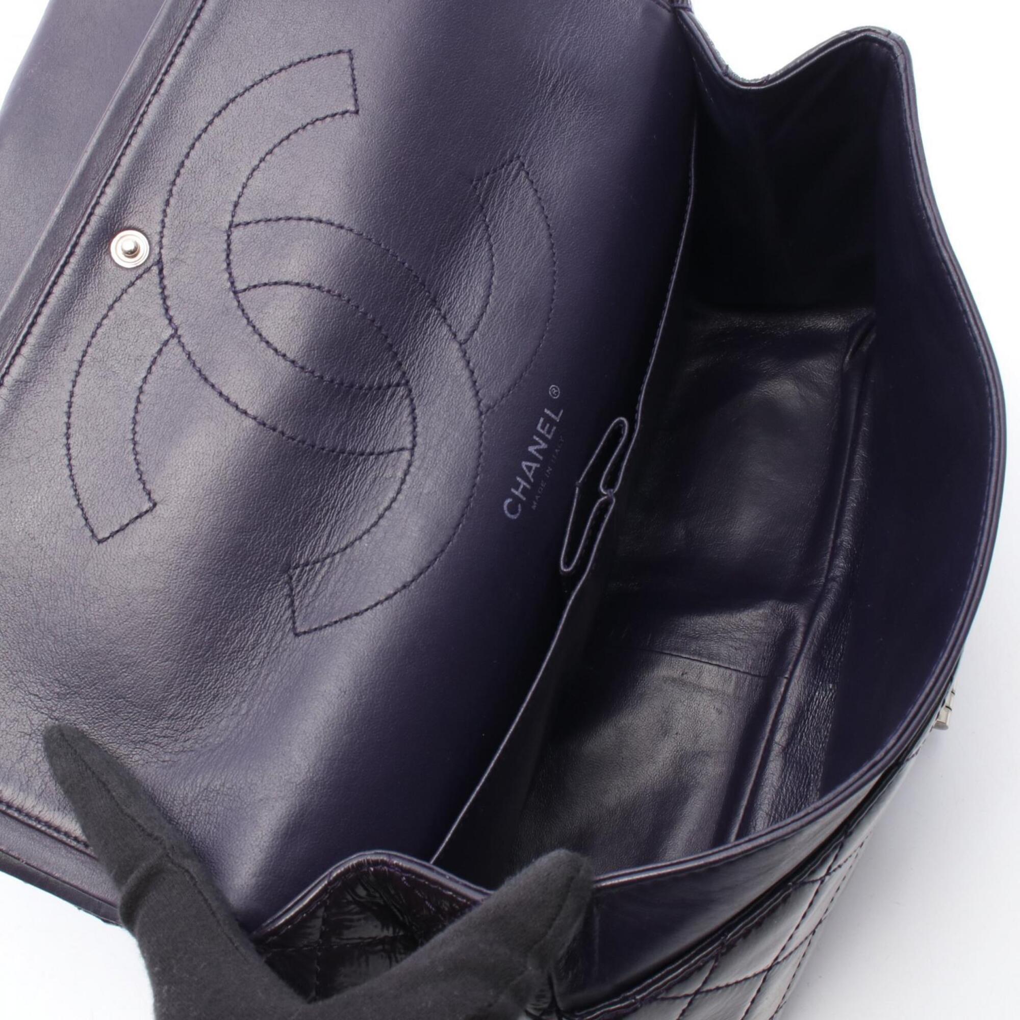 Chanel Purple Patent Leather Handbag Shoulder Bag (Pre-Owned)