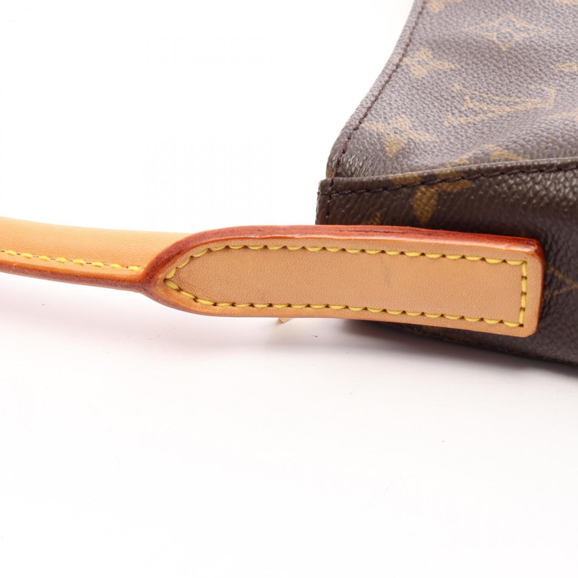 Louis Vuitton Brown Coated Canvas Leather Handbag Shoulder Bag (Pre-Owned)