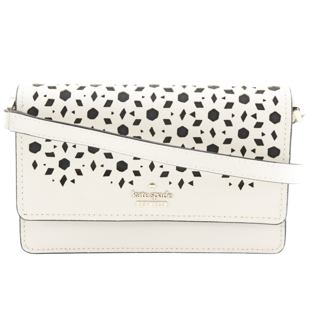 Kate Spade White Leather Pochette Shoulder Bag (Pre-Owned)