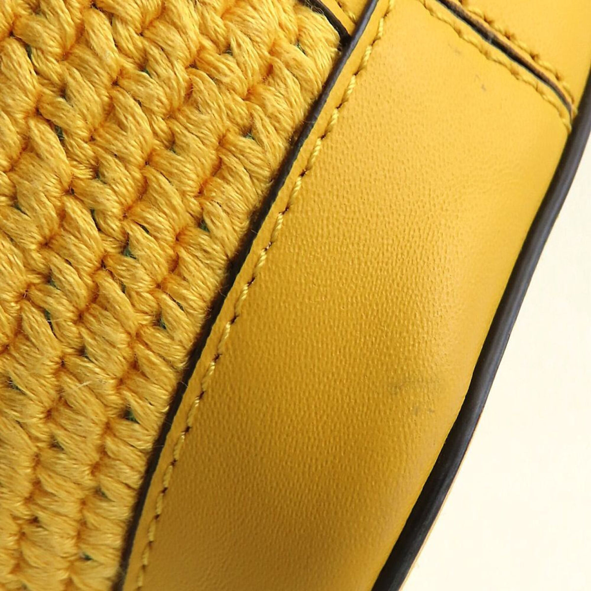 Fendi Blue Yellow Cotton Leather Shoulder Bag (Pre-Owned)