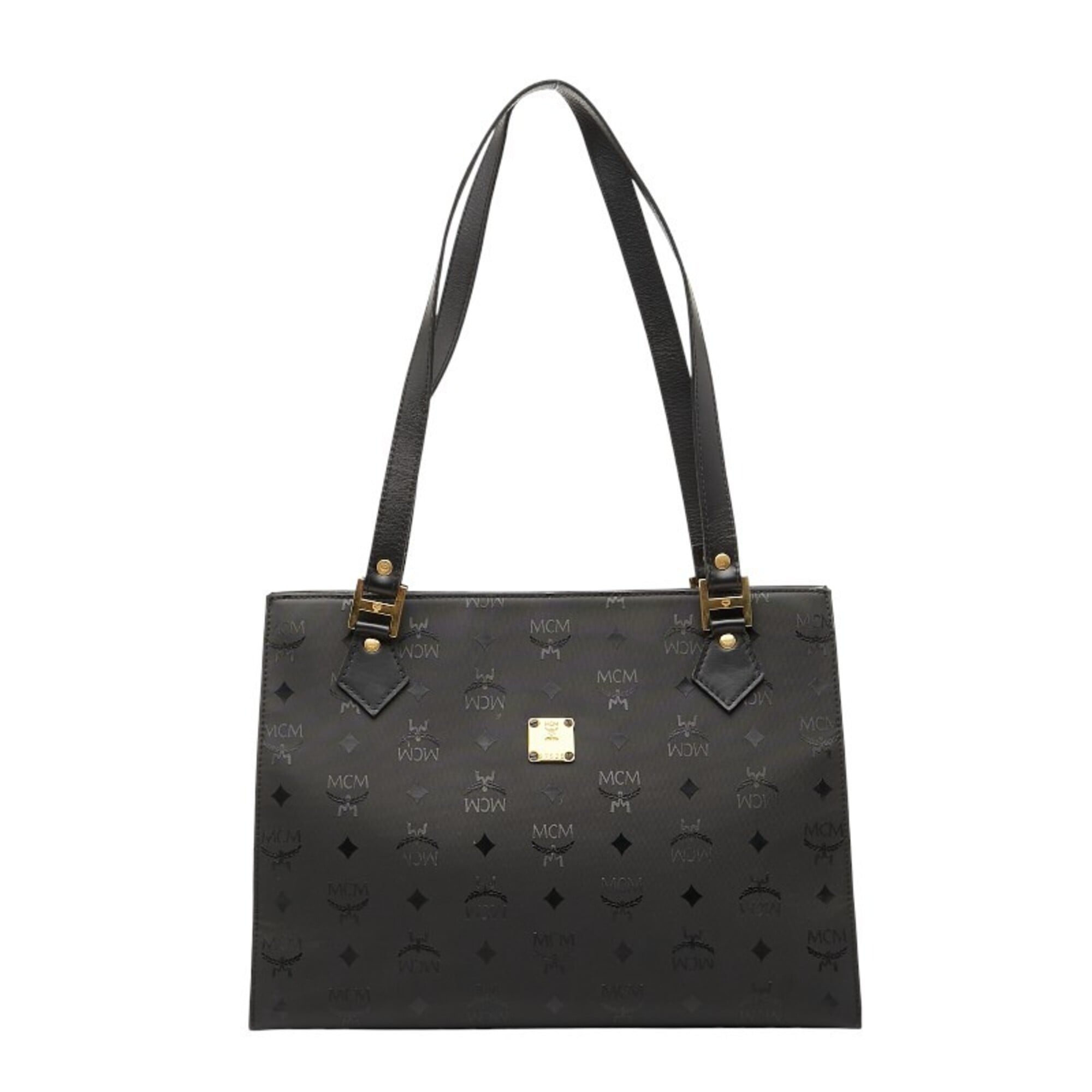 Mcm Black Nylon Leather Shoulder Bag Tote Bag (Pre-Owned)