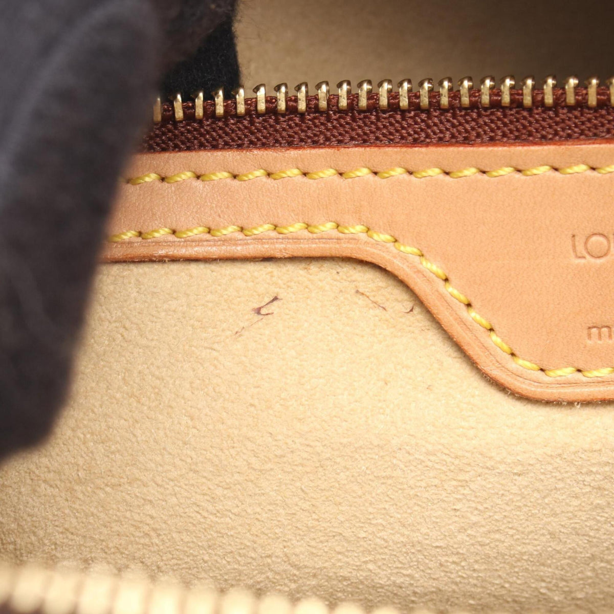 Louis Vuitton Brown Coated Canvas Leather Handbag Shoulder Bag (Pre-Owned)