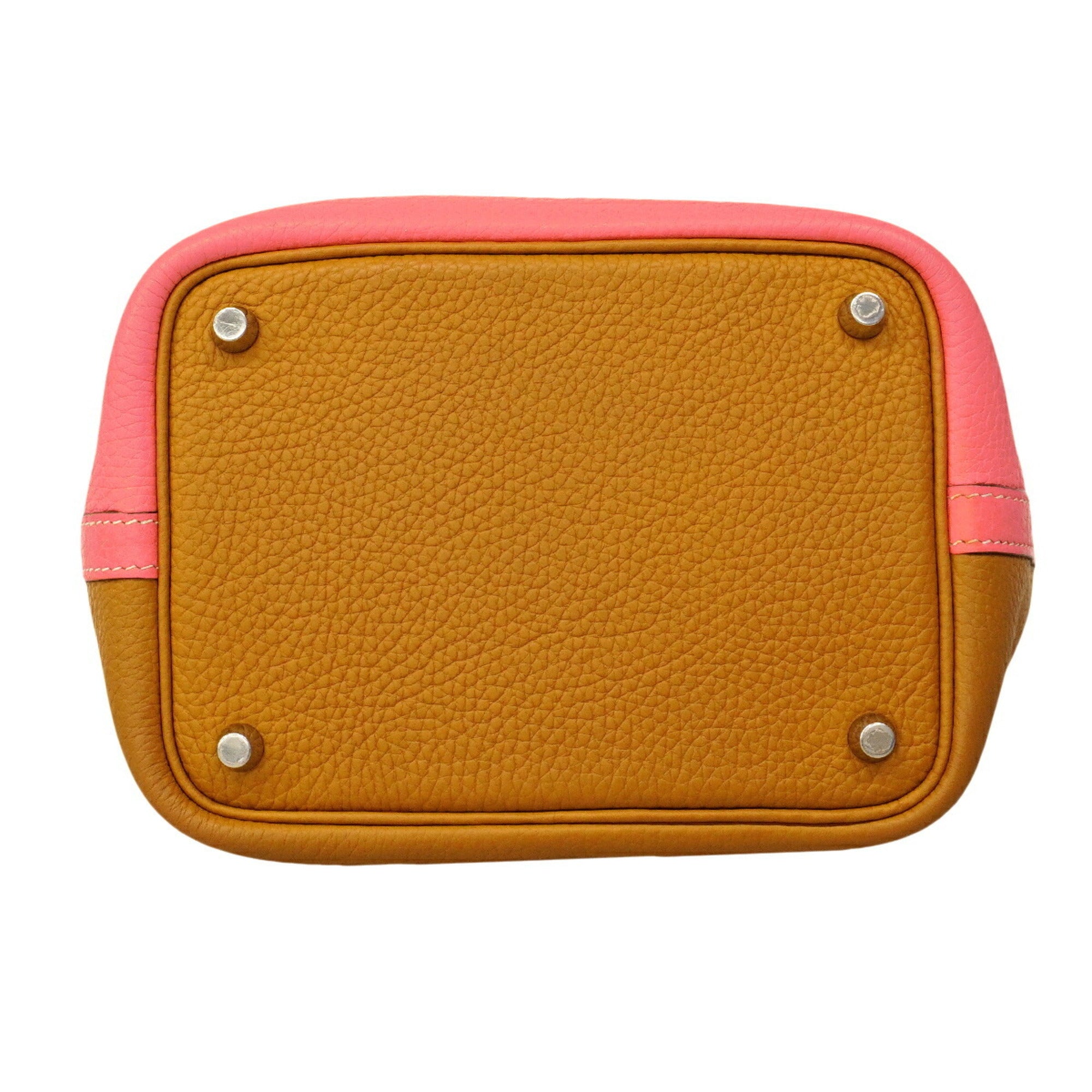 Hermes Rose Azalee Taurillon Clemence Leather Handbag (Pre-Owned)