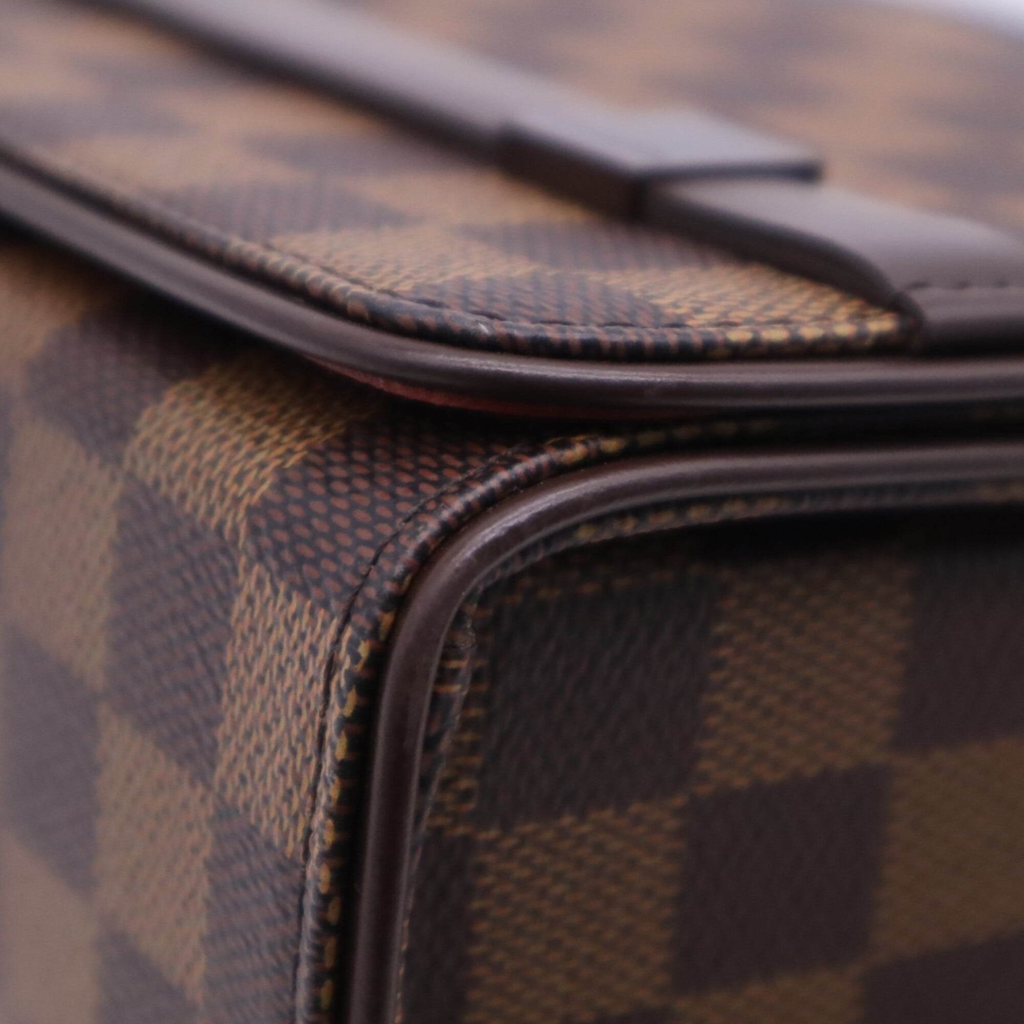 Louis Vuitton Damier Beige Brown Coated Canvas Leather Shoulder Bag (Pre-Owned)