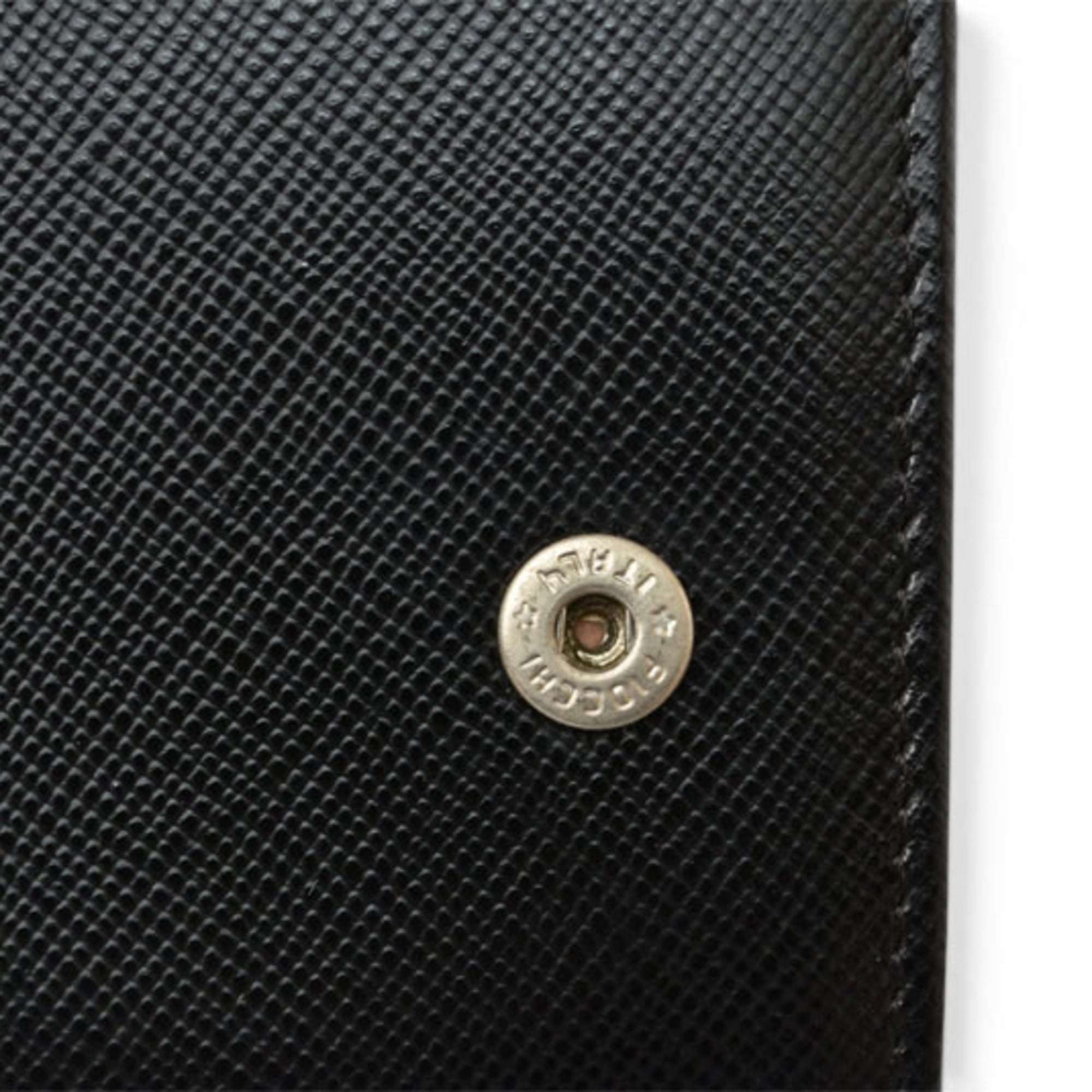 Prada Saffiano Black Nero Leather Long Wallet (Bi-Fold) (Pre-Owned)