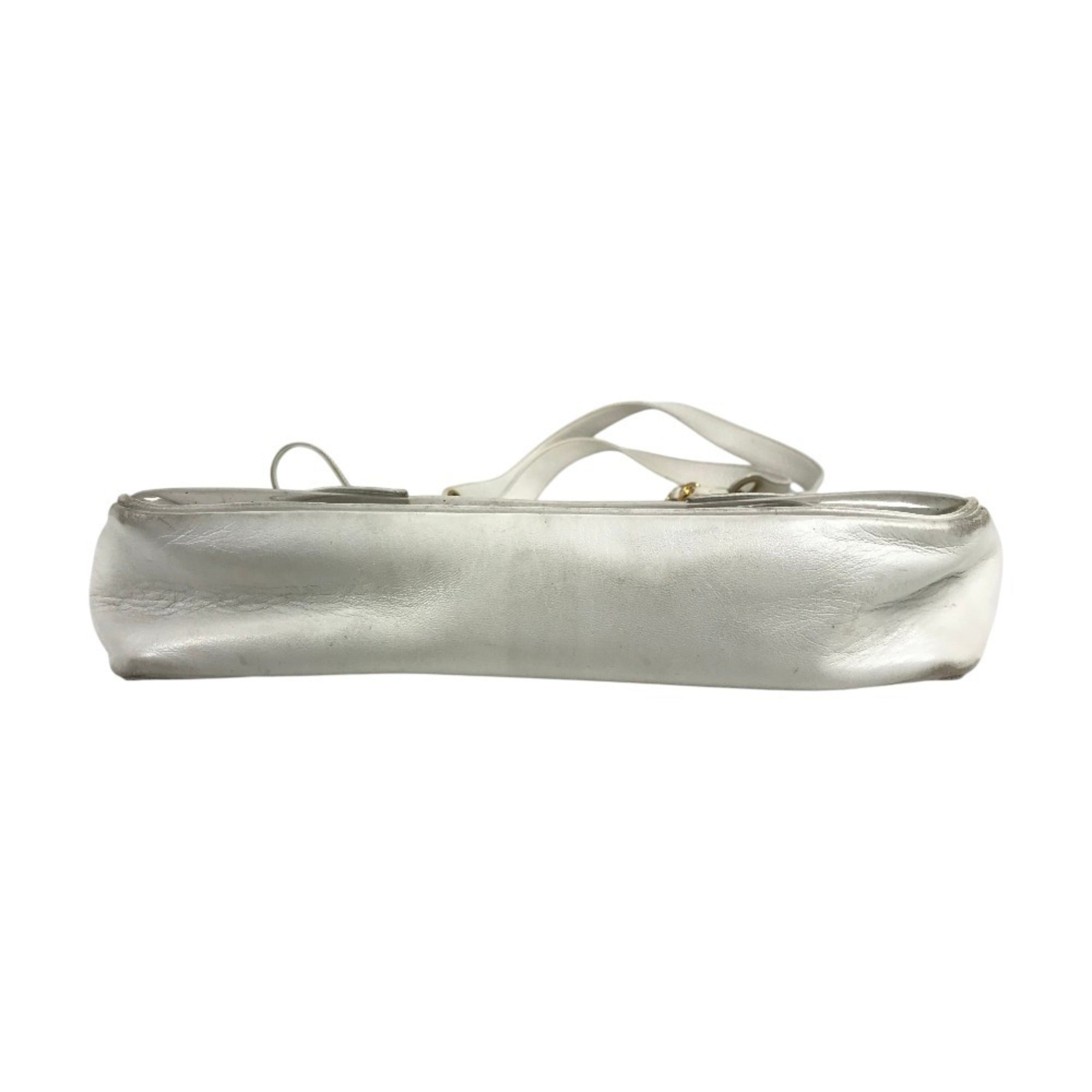 Chanel White Vinyl Leather Shoulder Bag Tote Bag (Pre-Owned)